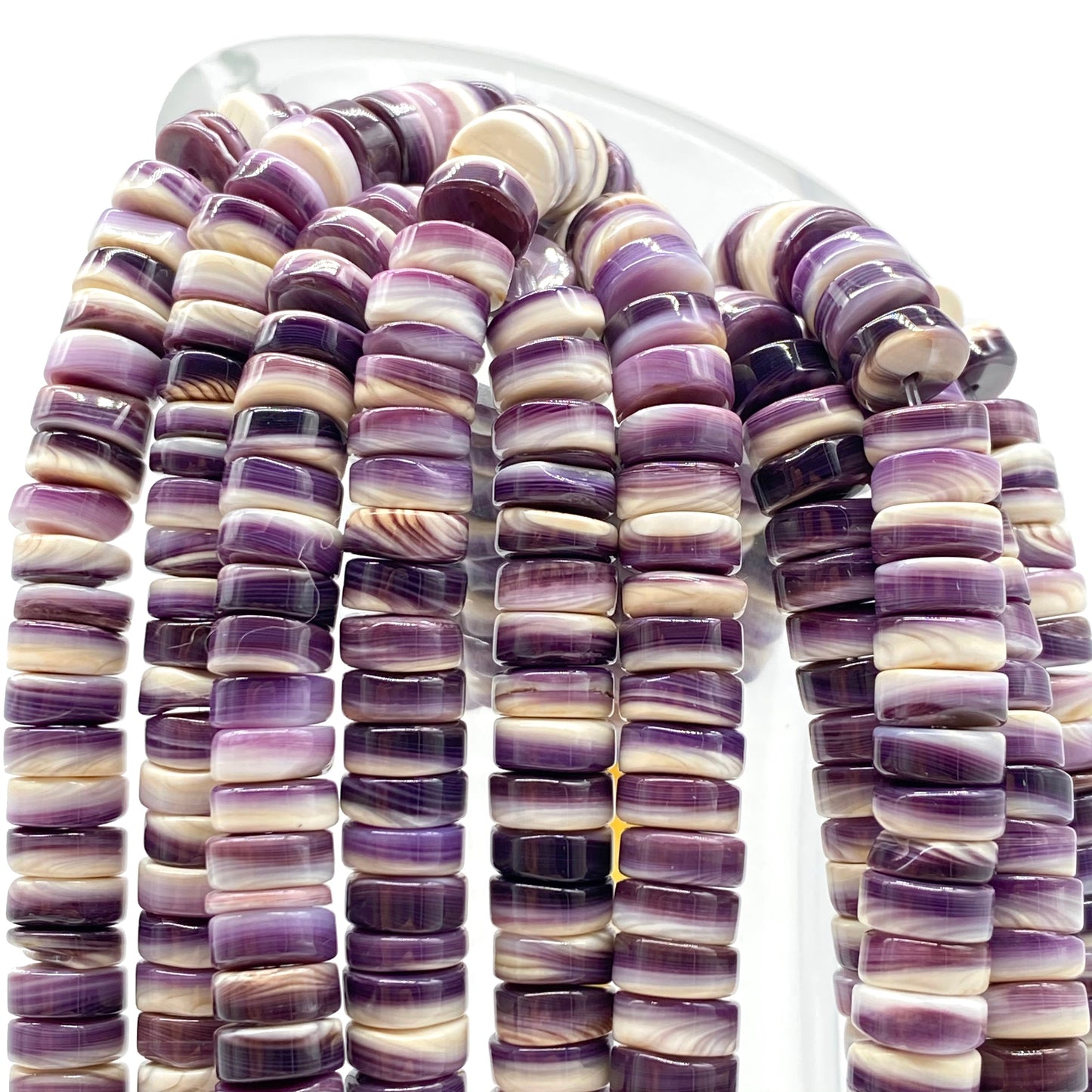 Premium-Grade Darkest-Purple Wampum Quagog Shell Beads From New York/Rhode Island (America's First Currency From Year 1637-1673) Smooth Heishi