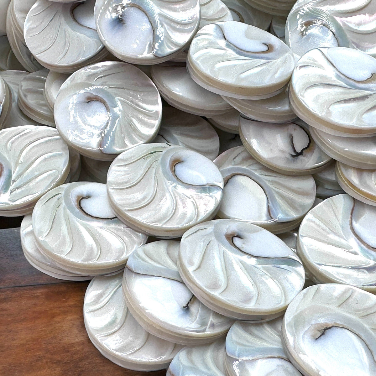 WOW Mermaid Nautilus Shell Beads AAA (Harmony Line) 3D Tactile Grooves - Thick Nacre - Never Dyed or Color Enhanced - Center Drilled Coin