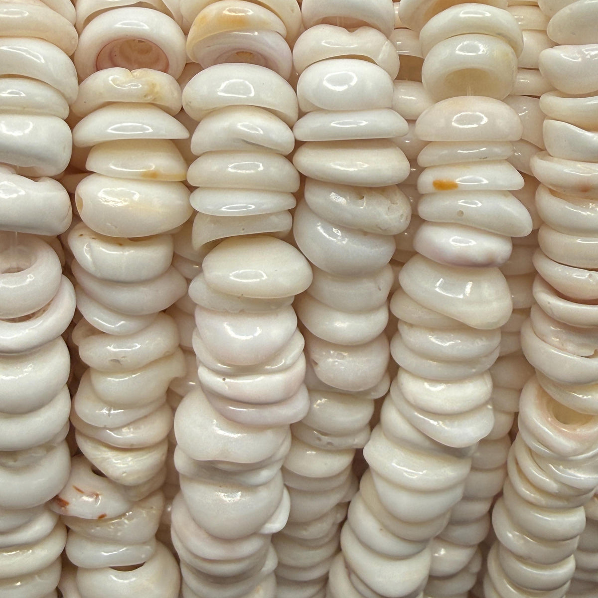 White PUKA Shell - Premium Cup Shape - Minimal Bottom Cracks - Naturally Formed Holes- Small Batch Production - Never Dyed or Color Enhanced