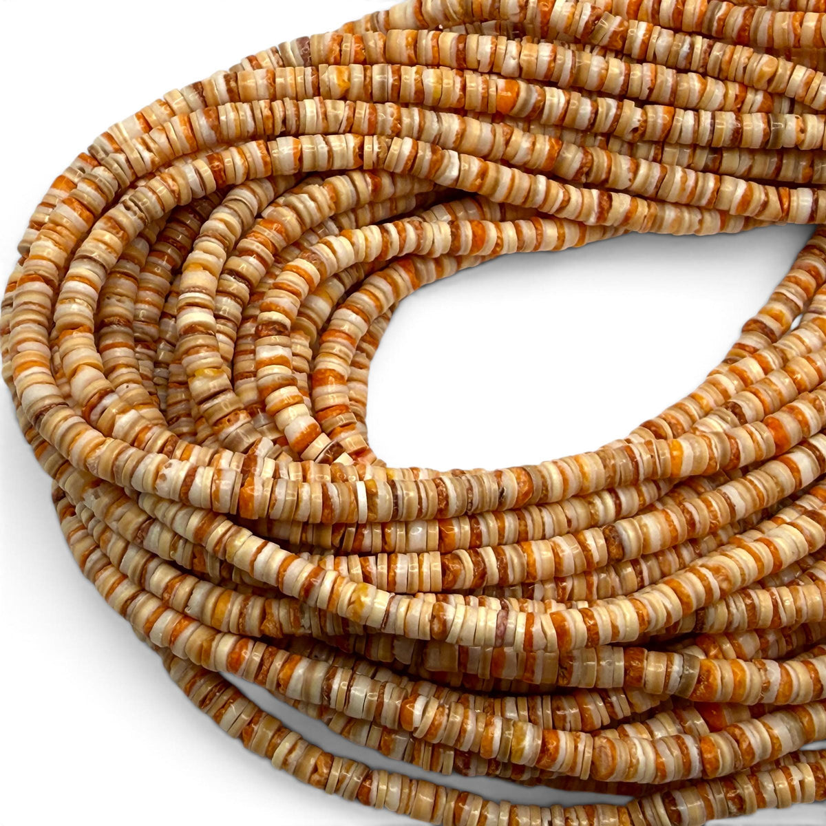 Spiny Oyster Shell & Pacific Melo Shell Mixed Beads - Never Dyed or Color Enhanced - Small Batch Production - Mens Jewelry - 5mm