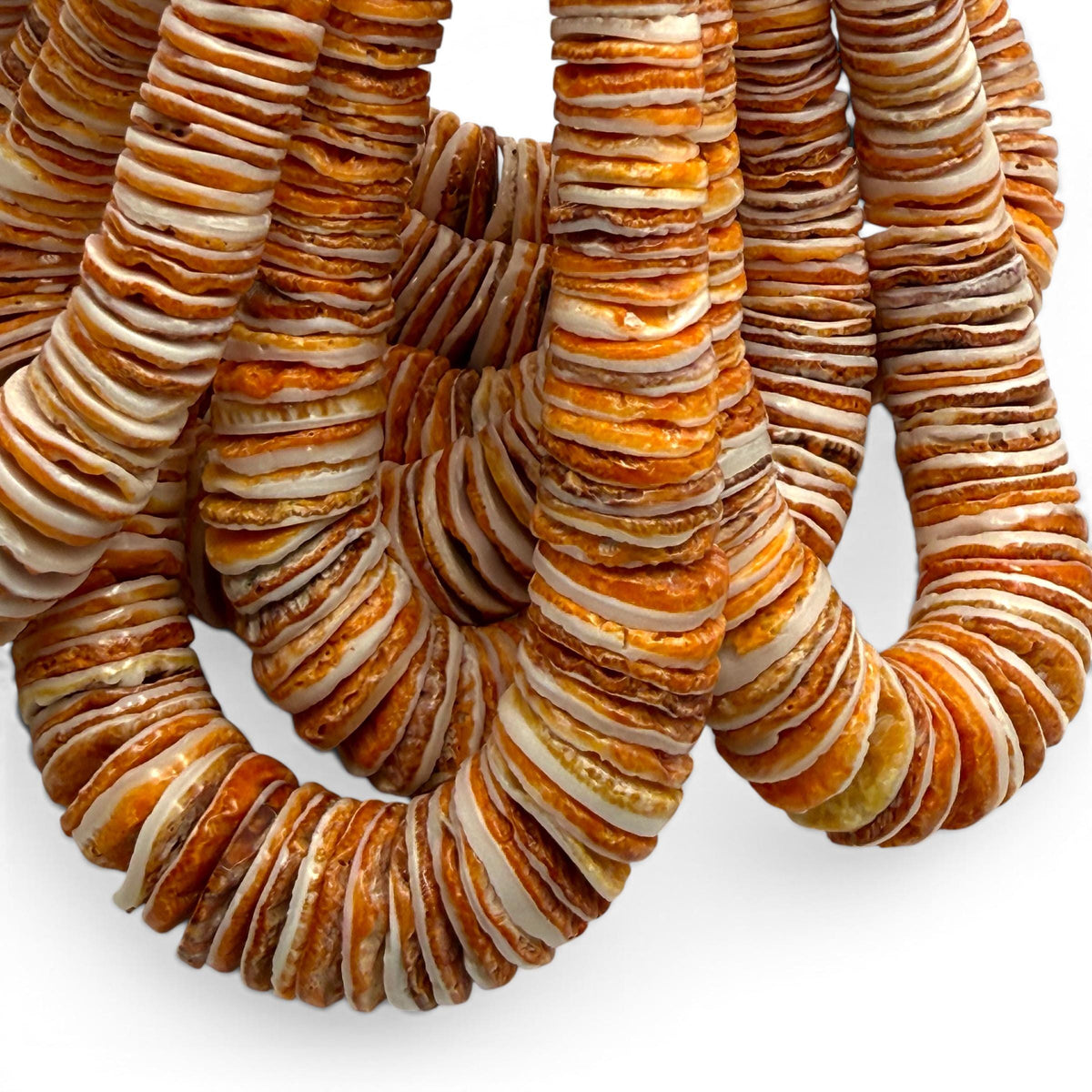XL GRADUATED Spiny Oyster Shell Beads - Rough-Cut Non Polished - Never Dyed or Color Enhanced - Small Batch Production - Heishi 4-20mm