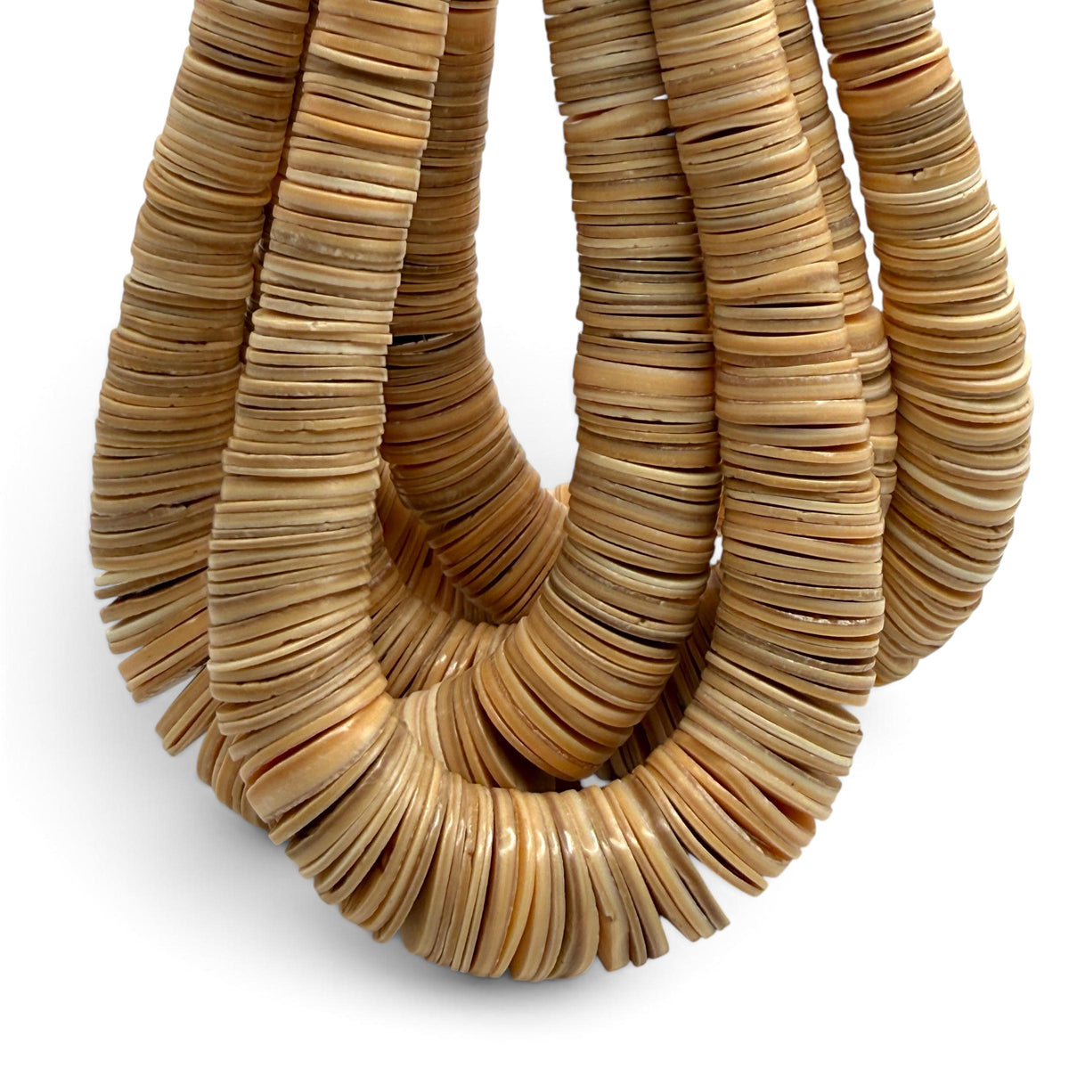 XL GRADUATED Champagne Melo Shell Beads Indo-Pacific - 100% Natural - Never Dyed or Color Enhanced - Small Batch Production - Heishi 4-20mm