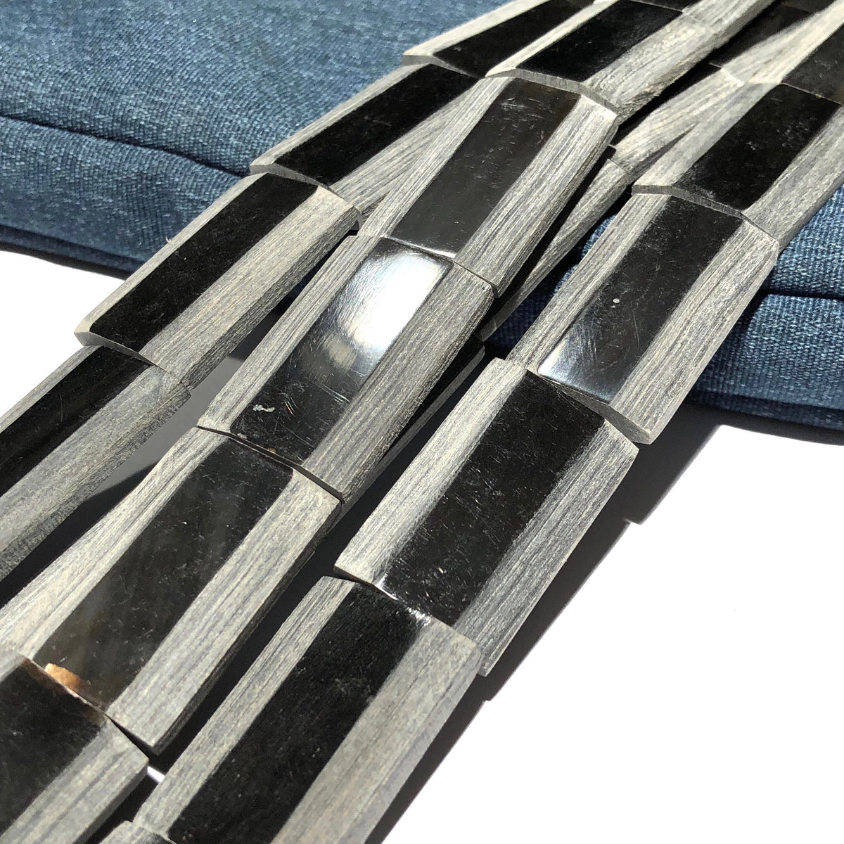 Recycled Buffalo Horn Beads - Ethically Sourced Small Batch Production (Partially Matte Finished) Men's Jewelry Making Rectangle 20X30X6mm