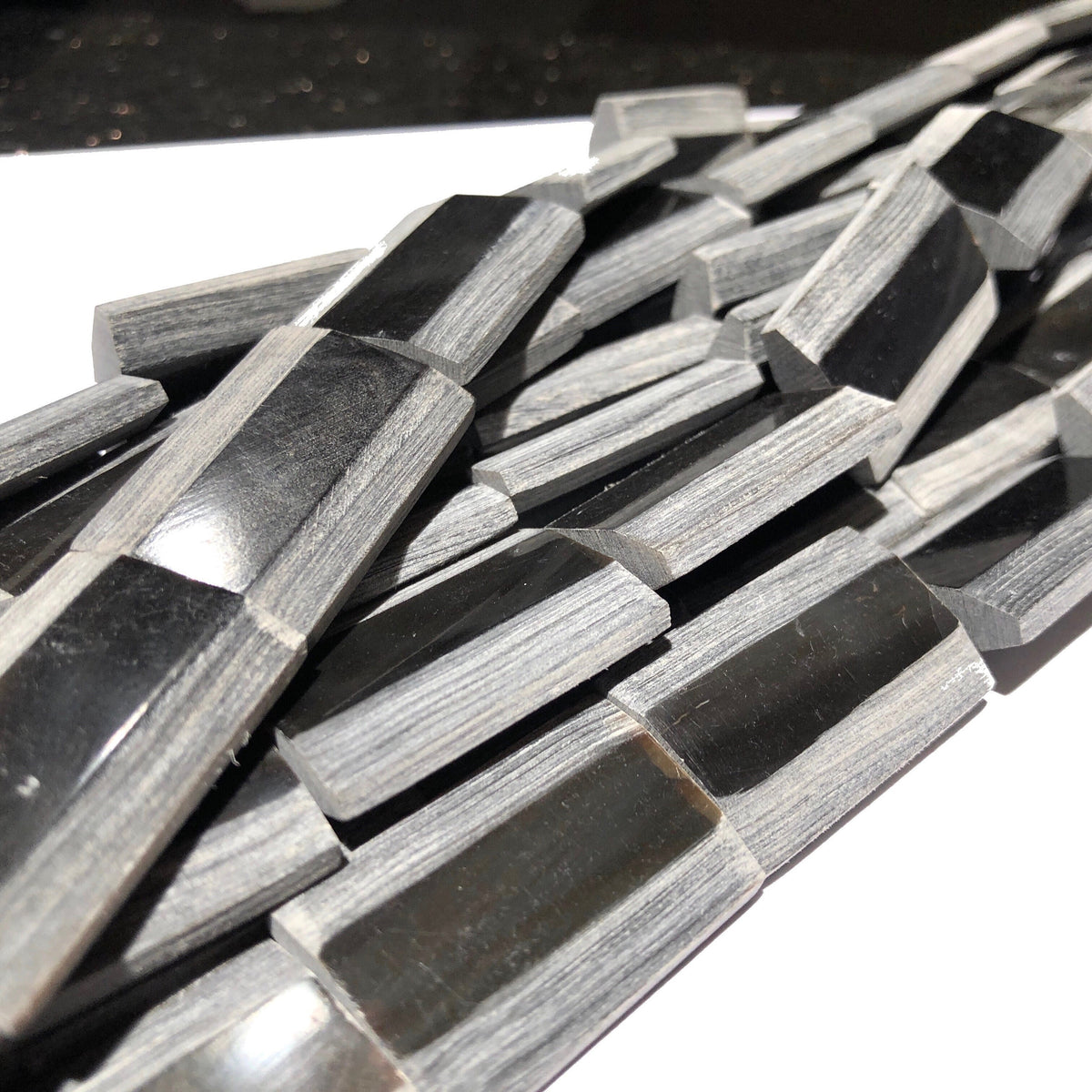 Recycled Buffalo Horn Beads - Ethically Sourced Small Batch Production (Partially Matte Finished) Men's Jewelry Making Rectangle 20X30X6mm
