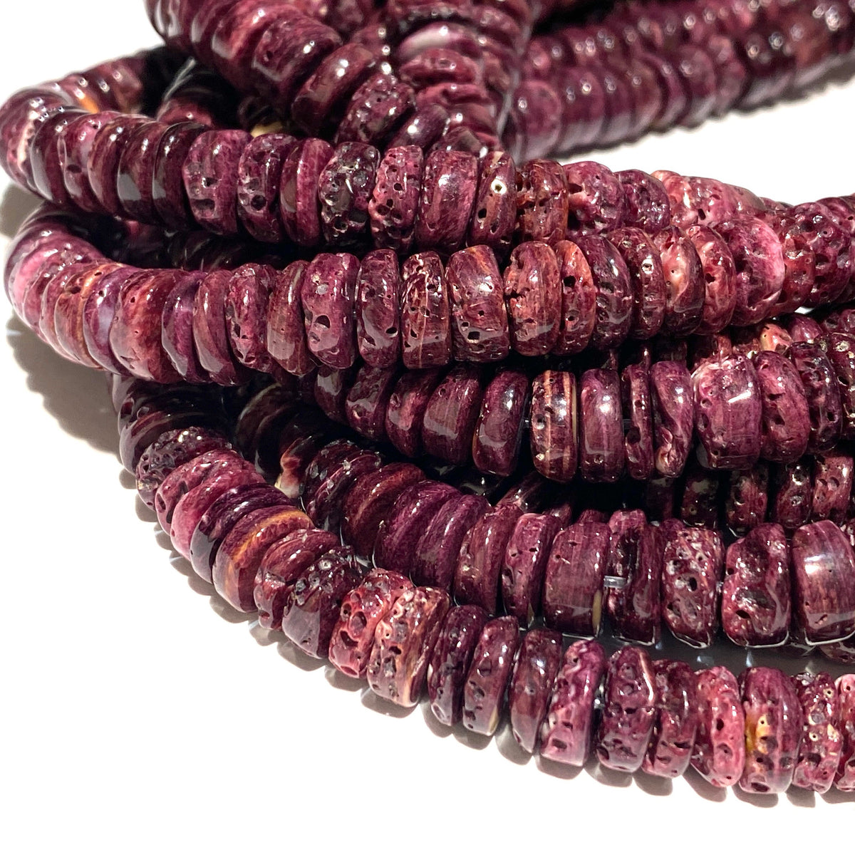 Darkest-Purple Spiny Oyster Shell Beads- Gem Quality (Ethically Sourced- Small Batch Production)Ocean Formed Pinholes Over 10+ Years- Heishi