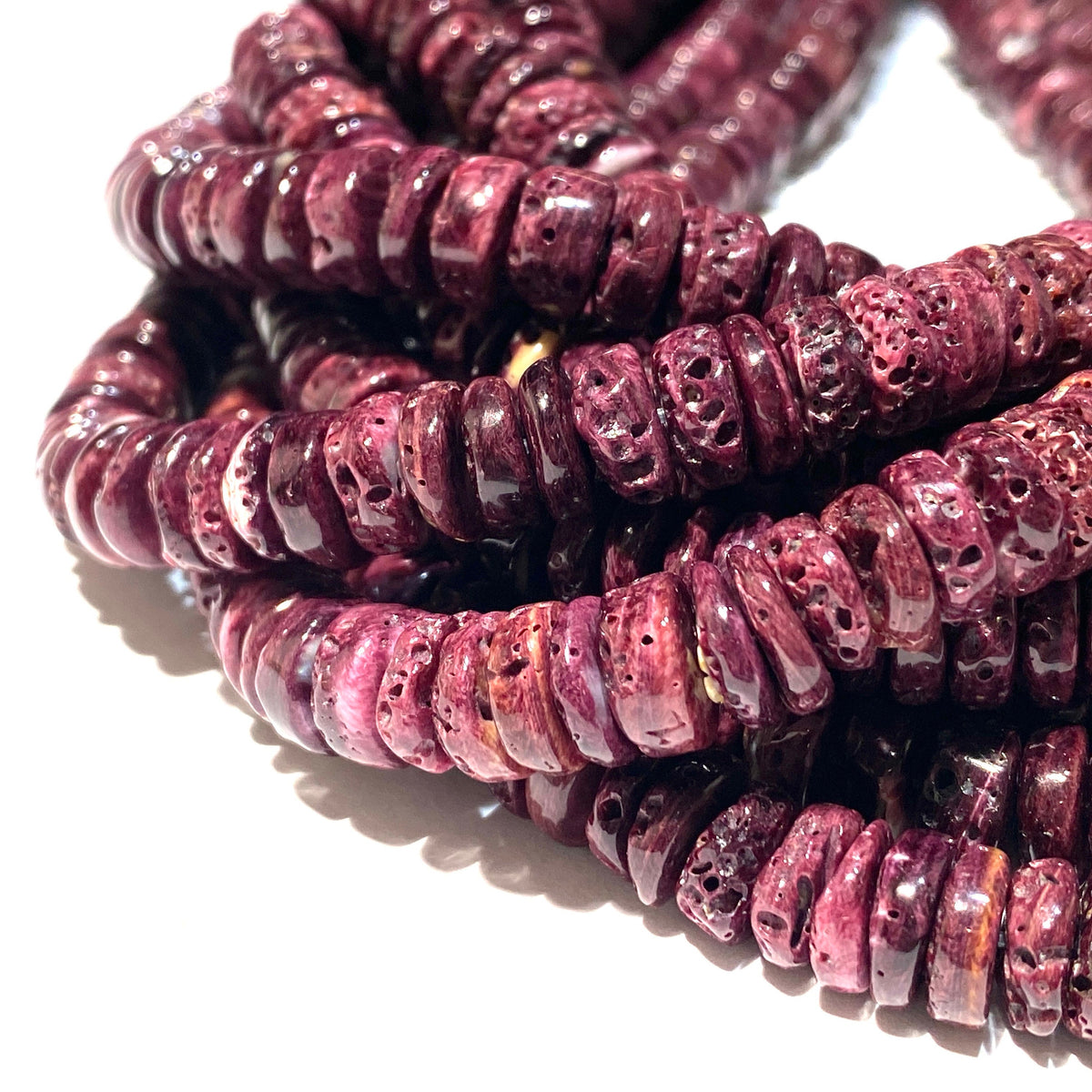 Darkest-Purple Spiny Oyster Shell Beads- Gem Quality (Ethically Sourced- Small Batch Production)Ocean Formed Pinholes Over 10+ Years- Heishi