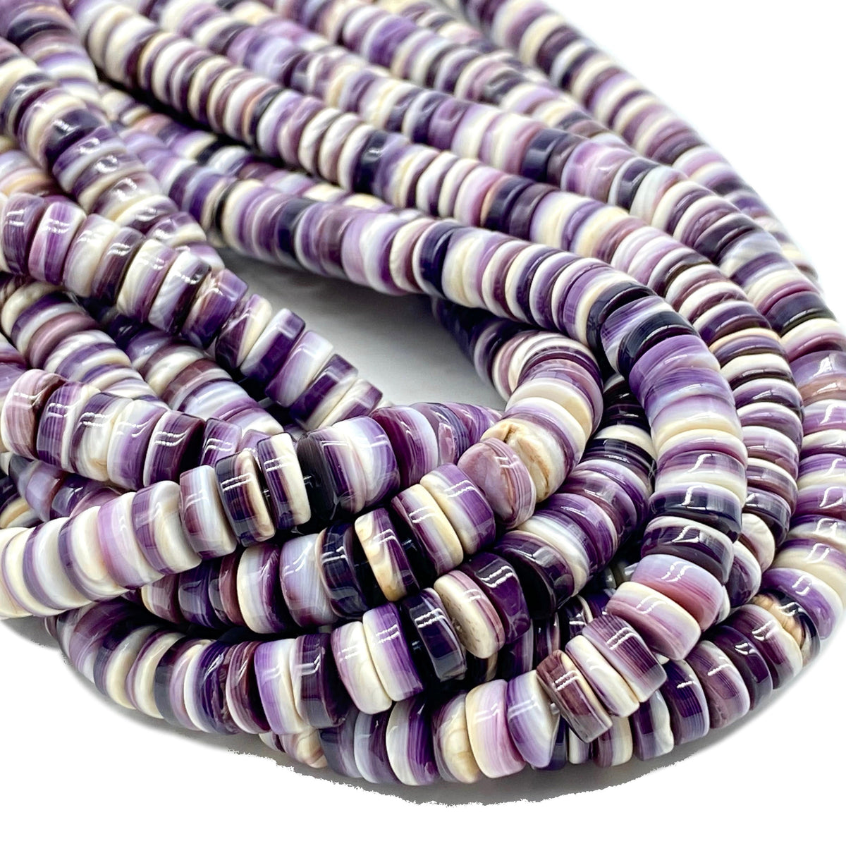 DARKEST Wampum Shell Beads USA East Coast Quahog AAA - Never Dyed - Small Batch Production - Native American Style - Smooth Edges - Heishi