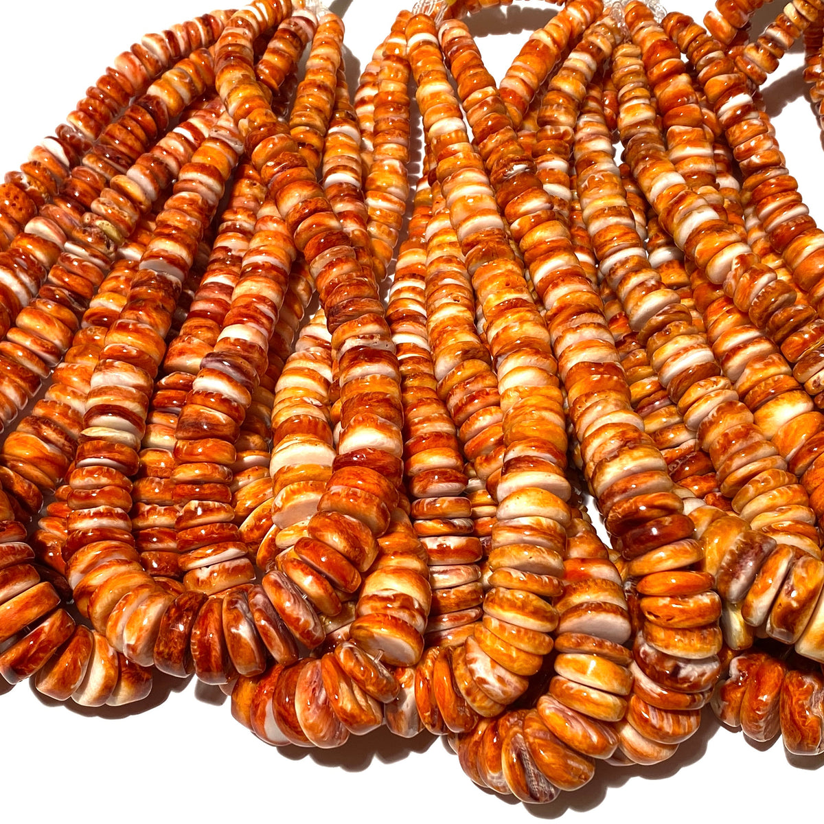 XL GRADUATED Spiny Oyster Shell Beads Mexico - Not Dyed or Color Enhanced - Small Batch Production - Native American Style - Heishi 8-18mm