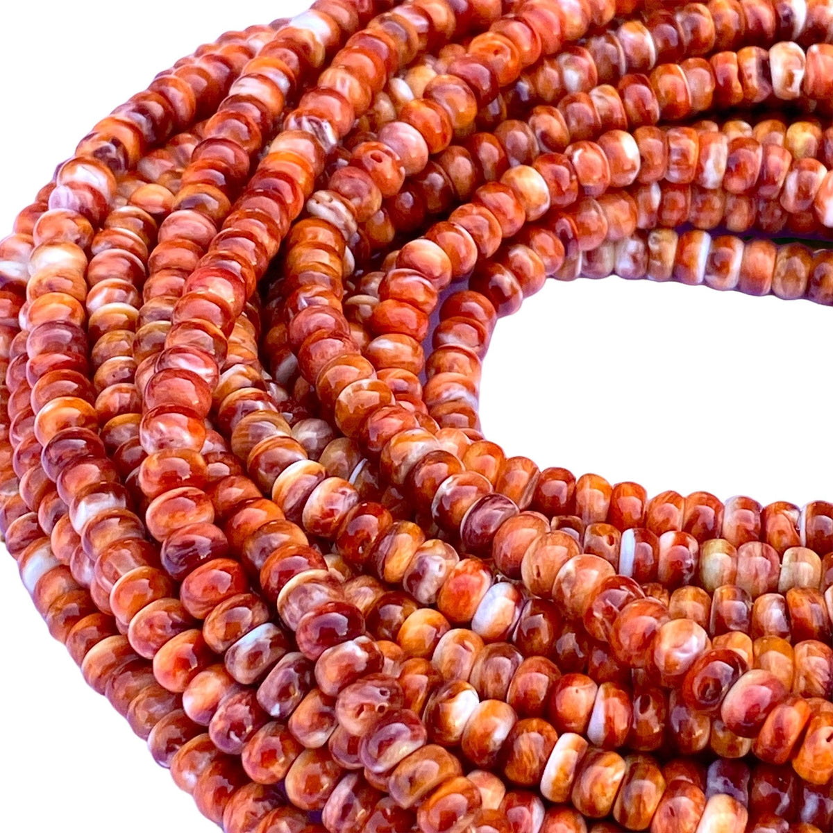 DARKEST Spiny Oyster Shell Beads Mexico- Never Dyed or Color Enhanced - Native American Style - Men’s Jewelry - Rounded Edges - Rondelle 6mm