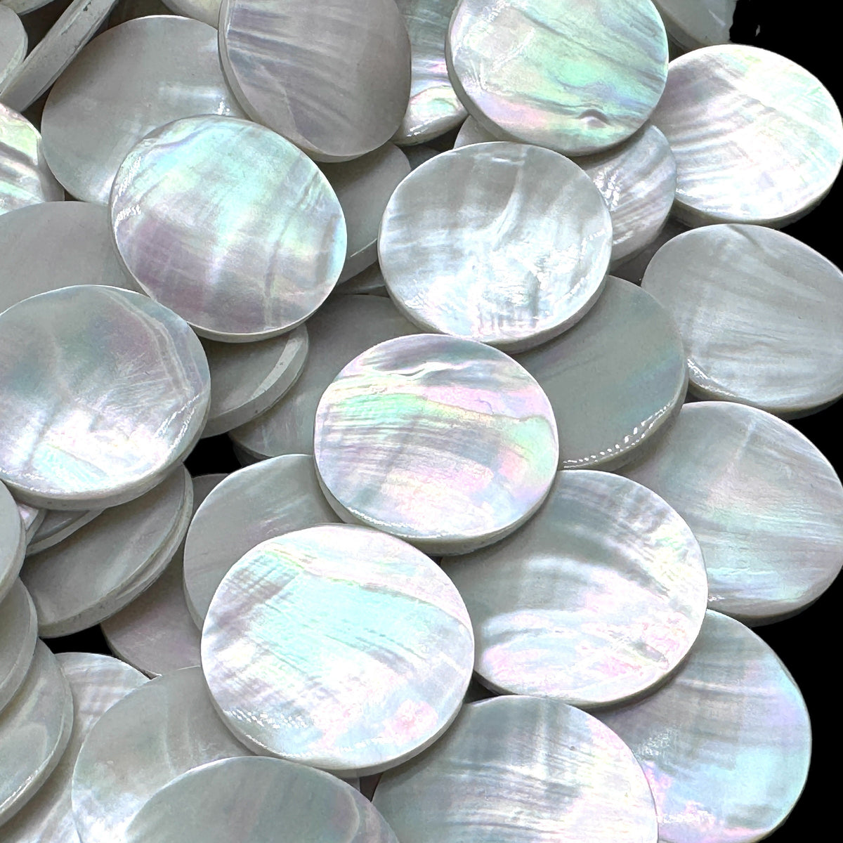 Real Mermaid Nautilus Shell Beads - Thick Nacre & Iridescent Flash - Not Dyed or Color Enhanced- Small Batch Production- Center Drilled Coin