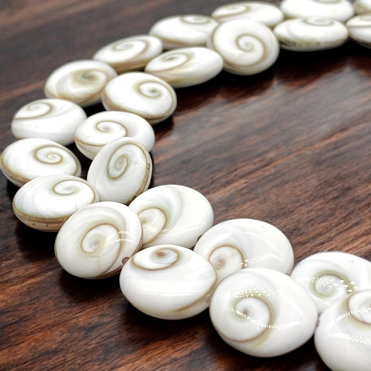 2in1 DOUBLET Shiva Eye Shell Beads From Indo-Pacific AAA (Extra Smooth - Matching Matrix) 100% Natural Never Dyed or Color Enhanced - Oval