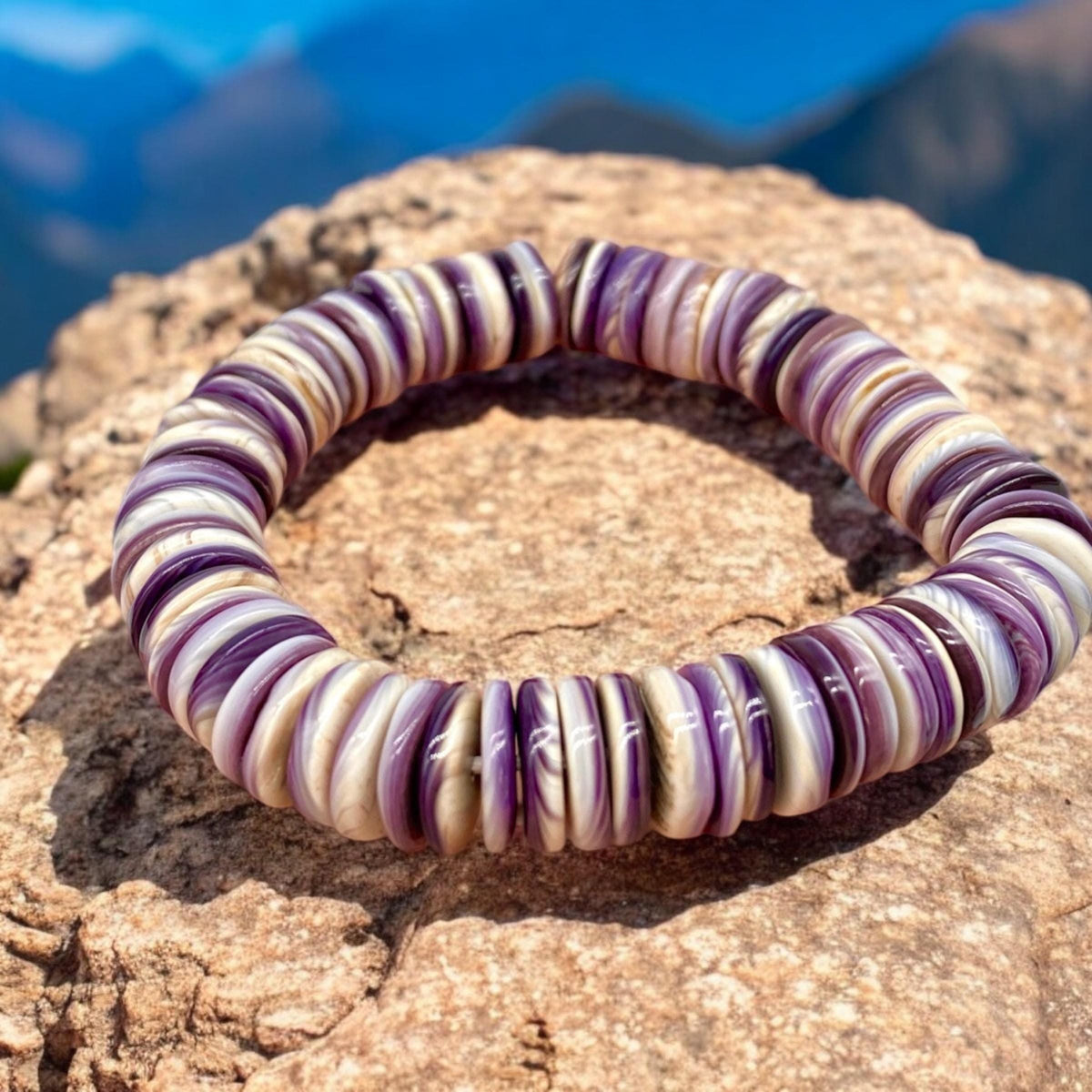 Darkest Wampum Shell Beads Bracelet AAA - Never Dyed or Color Enhanced - Small Batch Production - Native American Style - Smooth Heishi