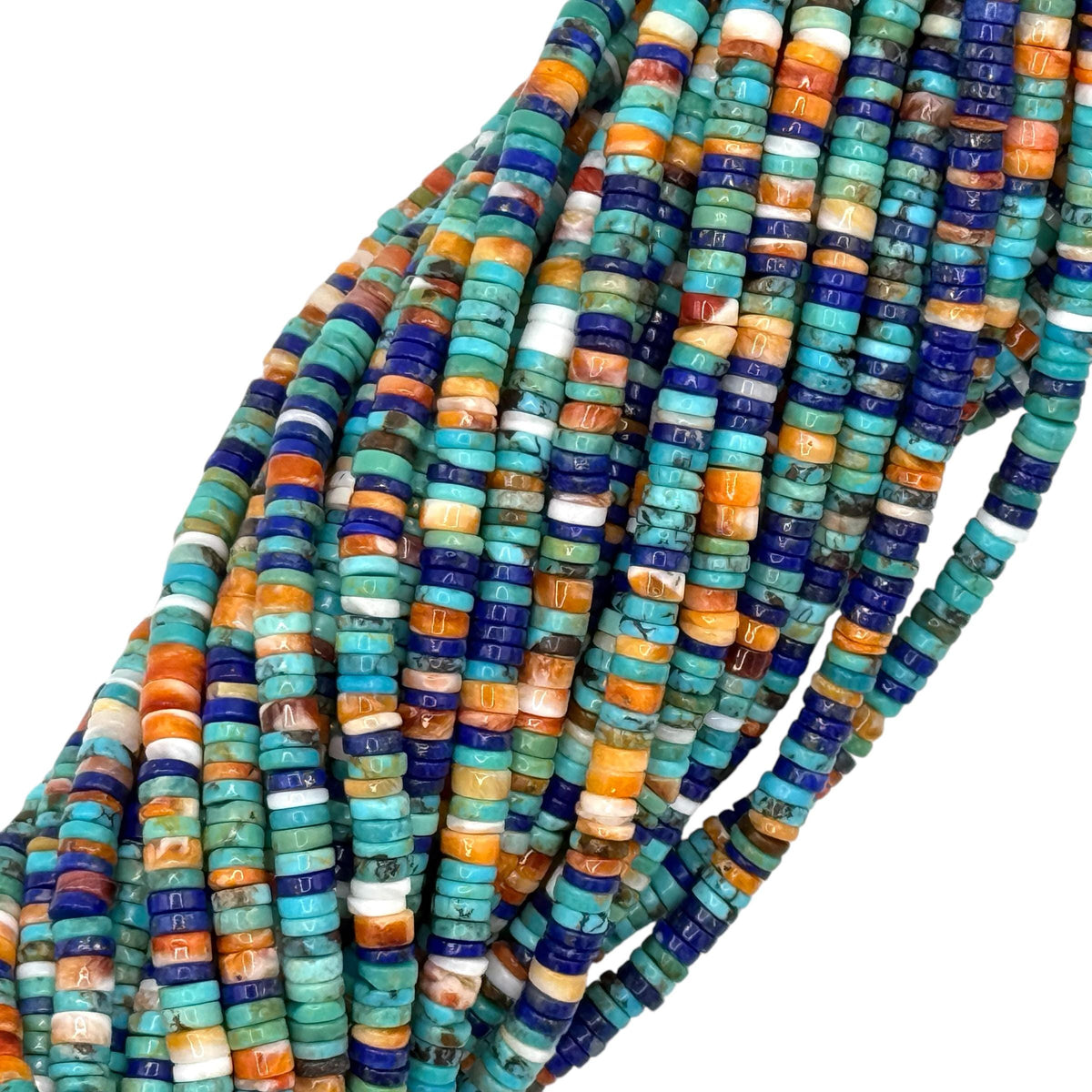 Spiny Oyster Shell Beads with Lapis & Turquoise
