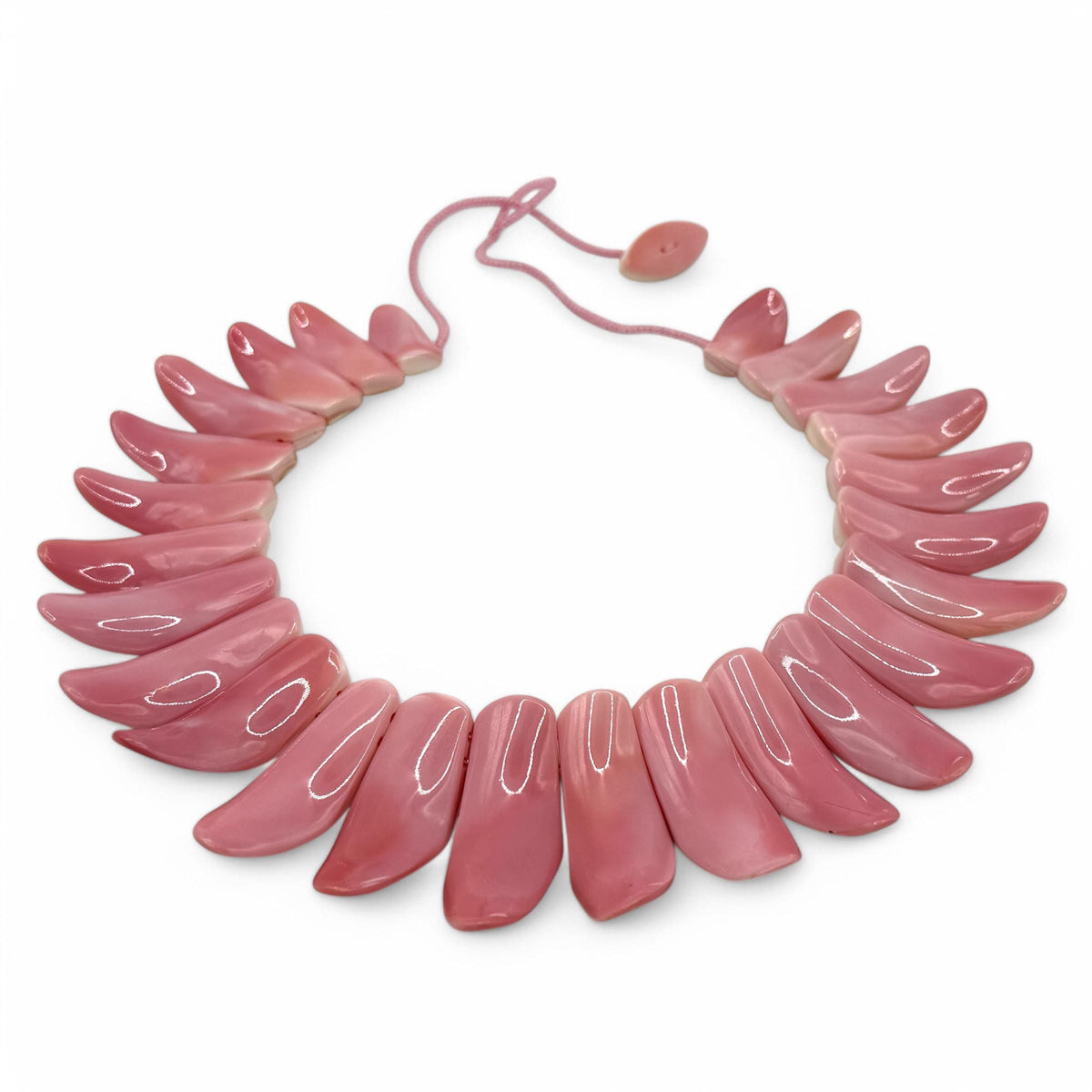 XL GRADUATED Bahamas Queen Conch Shell Beads Necklace AAA (Collection Grade) Not Dyed or Color Enhanced - Small Batch Production (25-45mm)