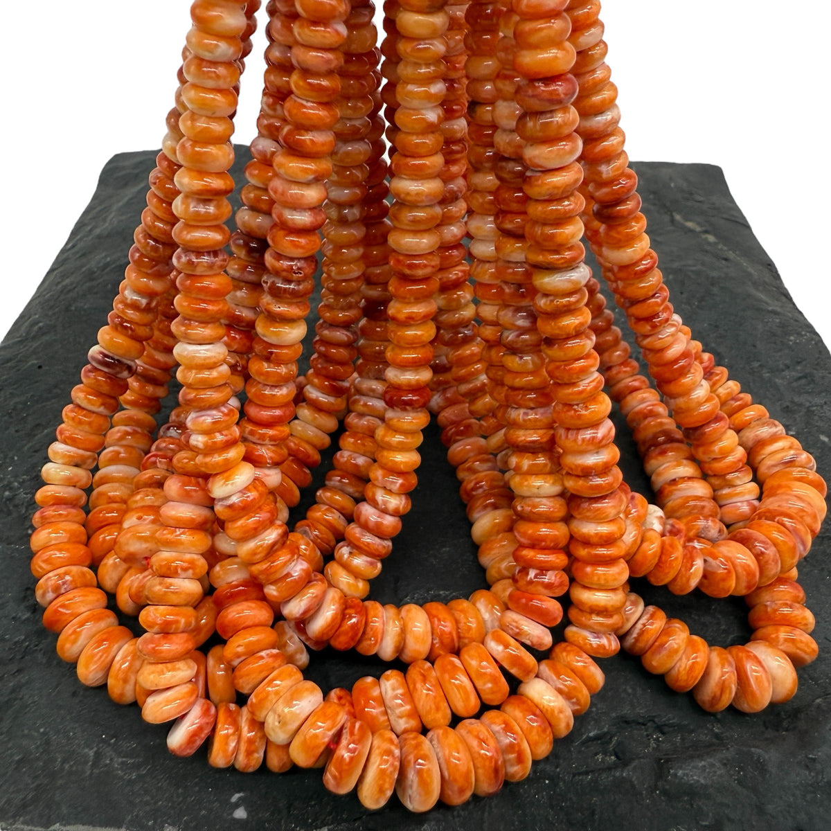 Spiny Oyster Shell Beads (Ethically Sourced- Small Batch Production) Hand-Polished for Maximum Luster - Graduated Rondelle 5-10mm Small