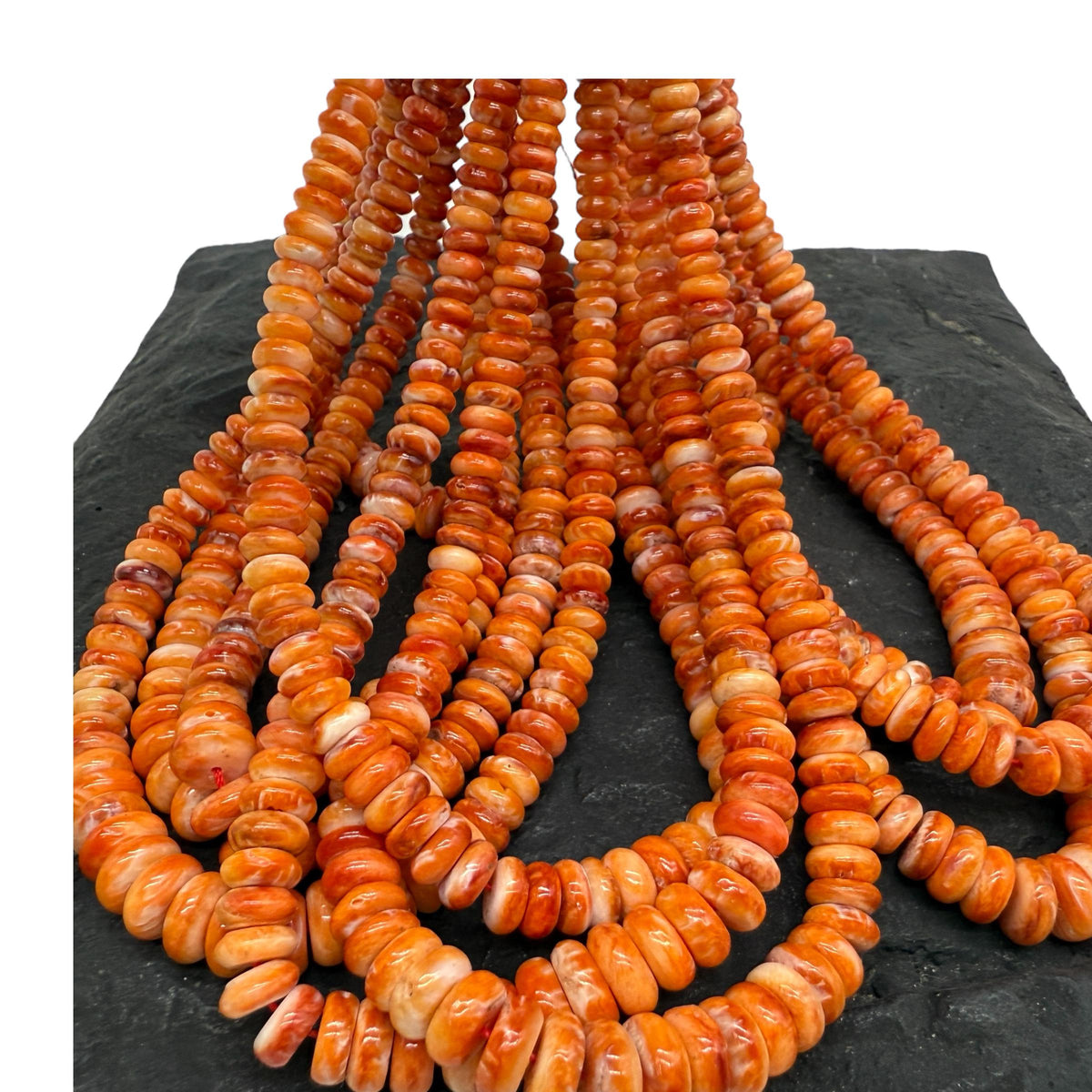 Spiny Oyster Shell Beads (Ethically Sourced- Small Batch Production) Hand-Polished for Maximum Luster - Graduated Rondelle 5-10mm Small