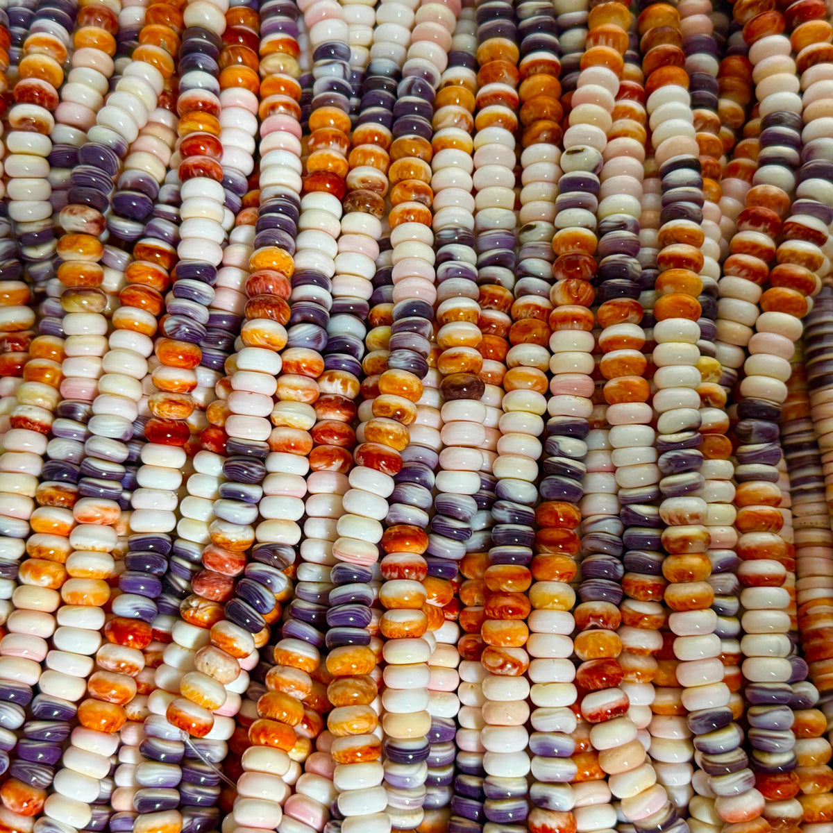 Wampum, Spiny Oyster & Queen Conch Shell Beads - Never Dyed or Color Enhanced - Native American Style - Men’s Jewlery Making - Rondelle 10mm