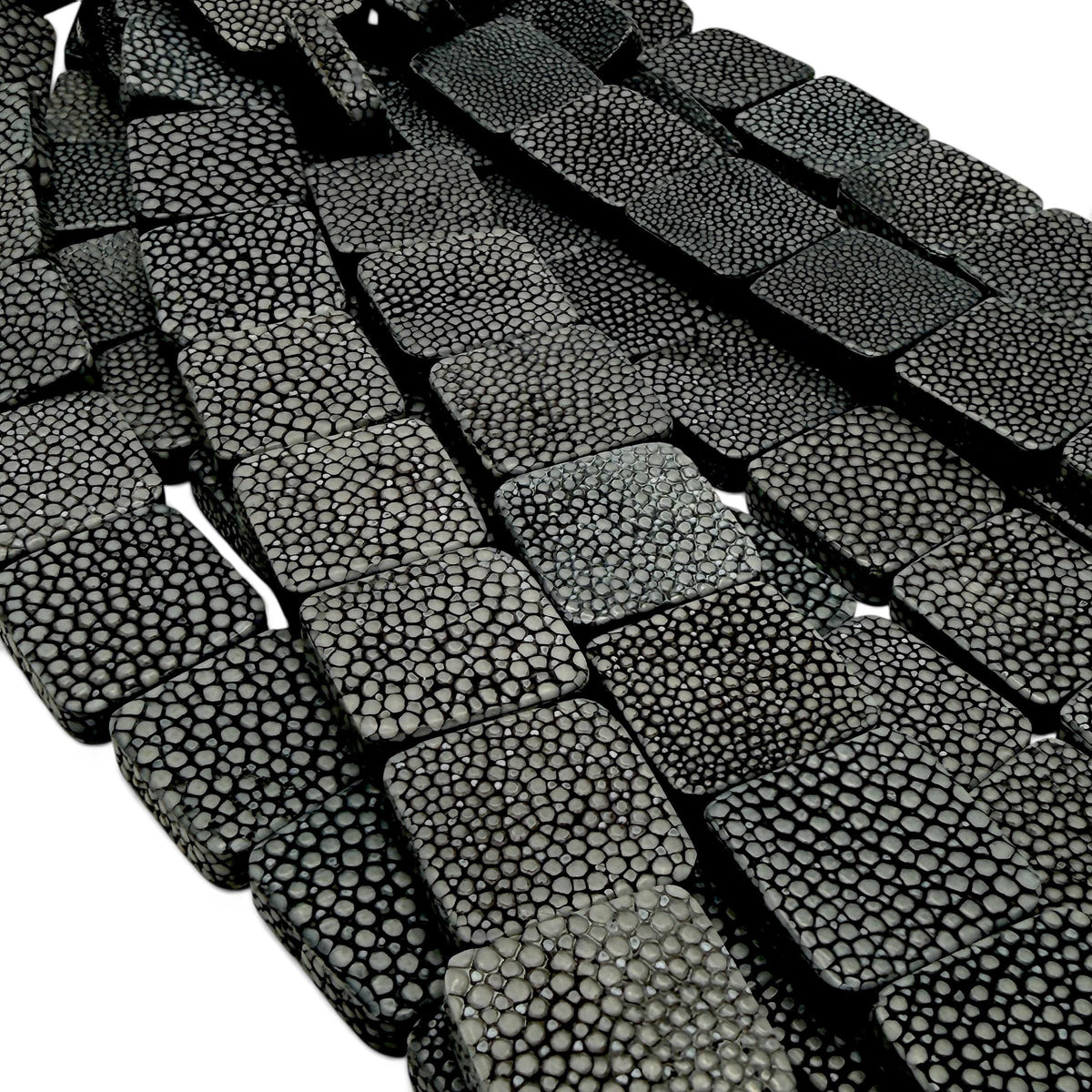 Real STINGRAY Beads - Incredible Pearl Texture Leather - Never Dyed or Color Enhanced - Small Batch Production - Flat Square 20mm (10 Beads)
