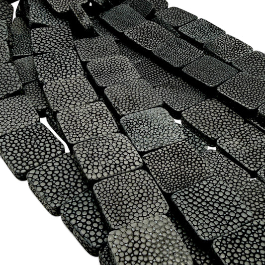 Real STINGRAY Beads - Incredible Pearl Texture Leather - Never Dyed or Color Enhanced - Small Batch Production - Flat Square 20mm (10 Beads)