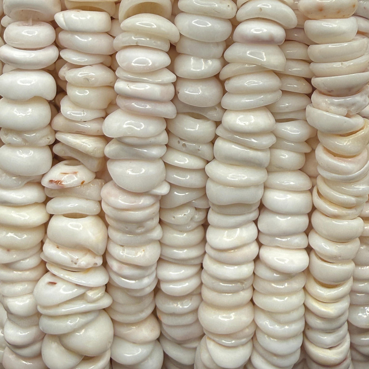 White PUKA Shell - Premium Cup Shape - Minimal Bottom Cracks - Naturally Formed Holes- Small Batch Production - Never Dyed or Color Enhanced