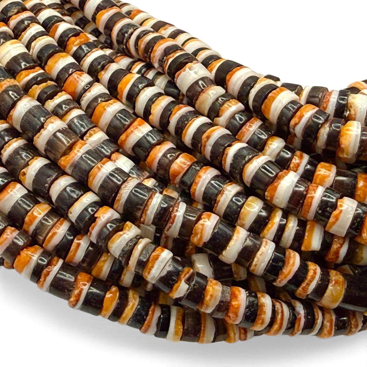 Spiny Oyster Shell & Black Tahitian Shell Mixed Beads - Never Dyed or Color Enhanced - Small Batch Production - Men’s Jewelry - 5mm