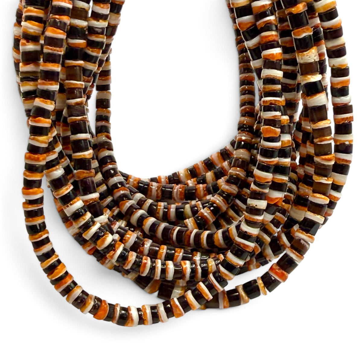 Spiny Oyster Shell & Black Tahitian Shell Mixed Beads - Never Dyed or Color Enhanced - Small Batch Production - Men’s Jewelry - 5mm
