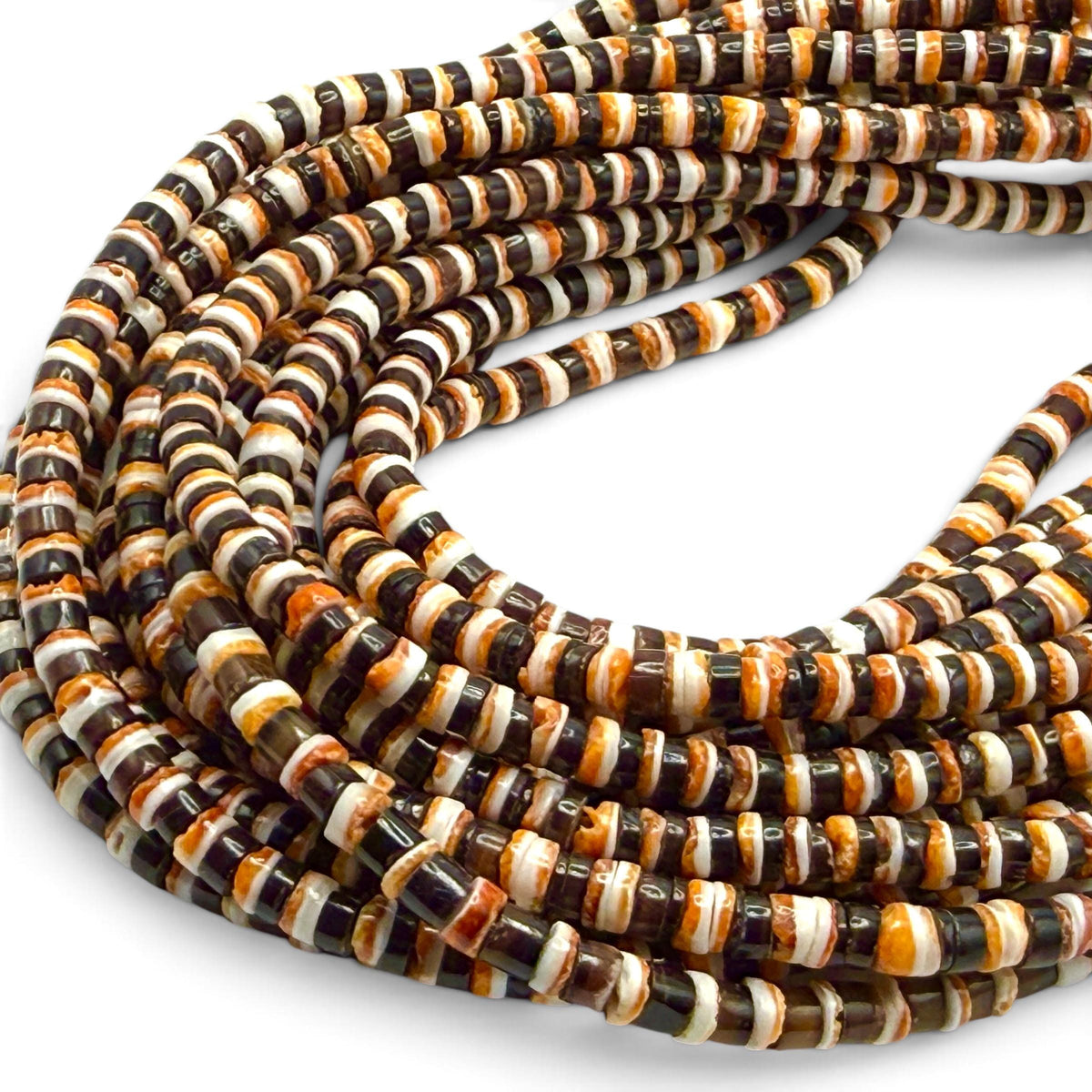 Spiny Oyster Shell & Black Tahitian Shell Mixed Beads - Never Dyed or Color Enhanced - Small Batch Production - Men’s Jewelry - 5mm