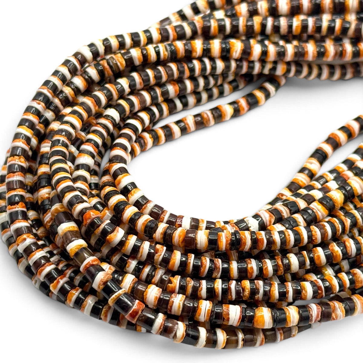 Spiny Oyster Shell & Black Tahitian Shell Mixed Beads - Never Dyed or Color Enhanced - Small Batch Production - Men’s Jewelry - 5mm