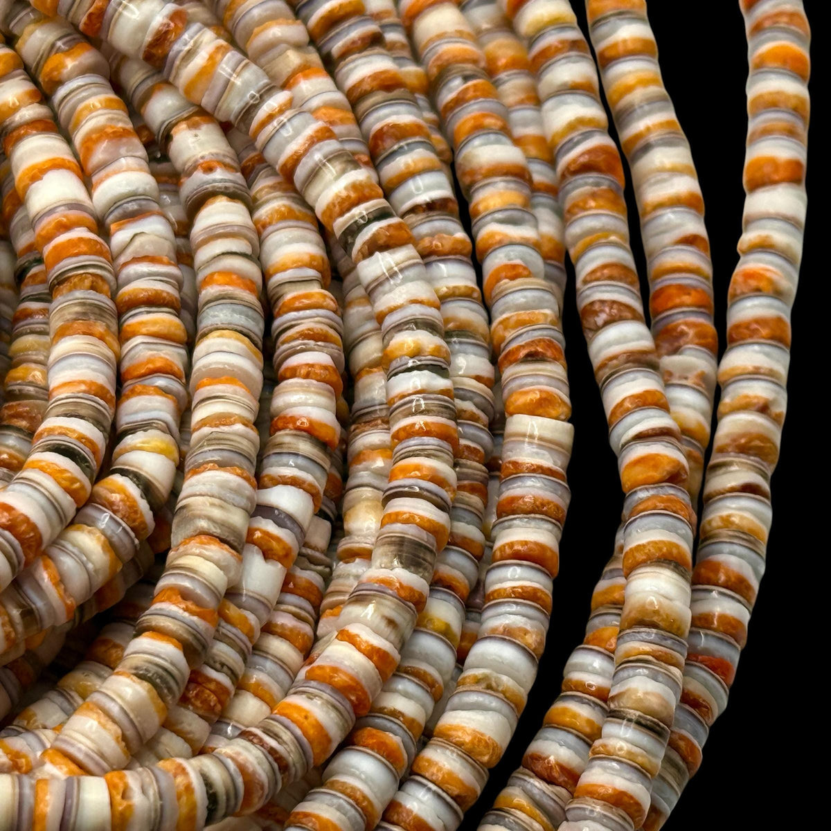 Spiny Oyster Shell & Tiger Cowrie Shell Mixed Beads - Never Dyed or Color Enhanced - Small Batch Production - Mens Jewelry Making - 5mm