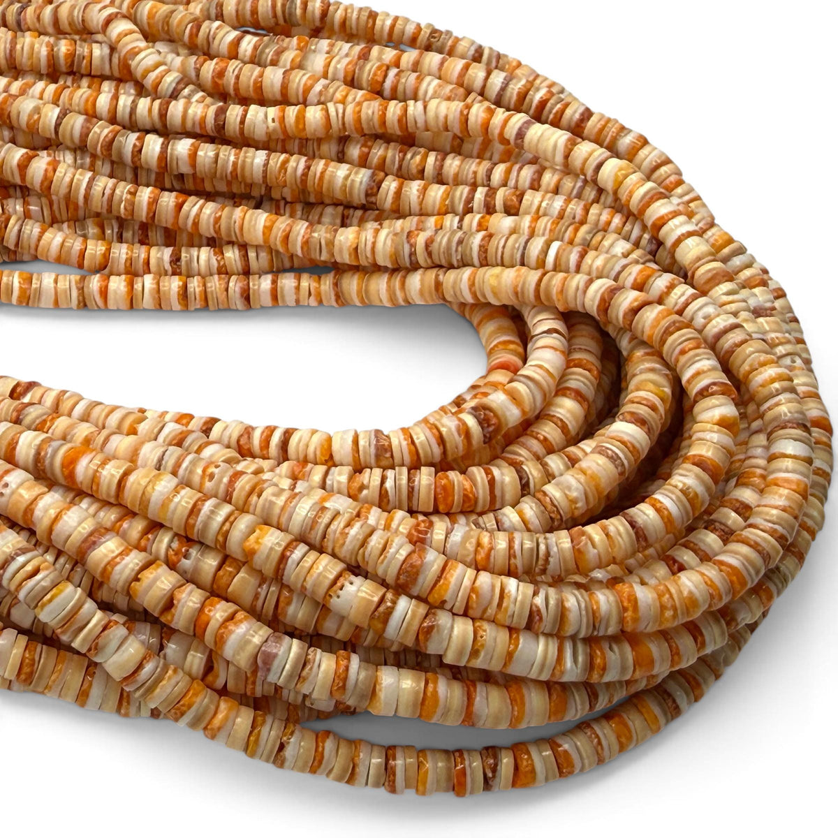 Spiny Oyster Shell & Pacific Melo Shell Mixed Beads - Never Dyed or Color Enhanced - Small Batch Production -  Mens Jewelry - 5mm