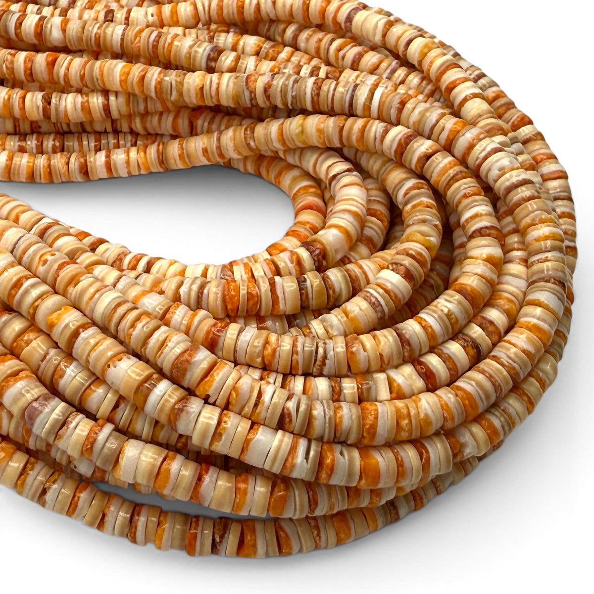 Spiny Oyster Shell & Pacific Melo Shell Mixed Beads - Never Dyed or Color Enhanced - Small Batch Production -  Mens Jewelry - 5mm