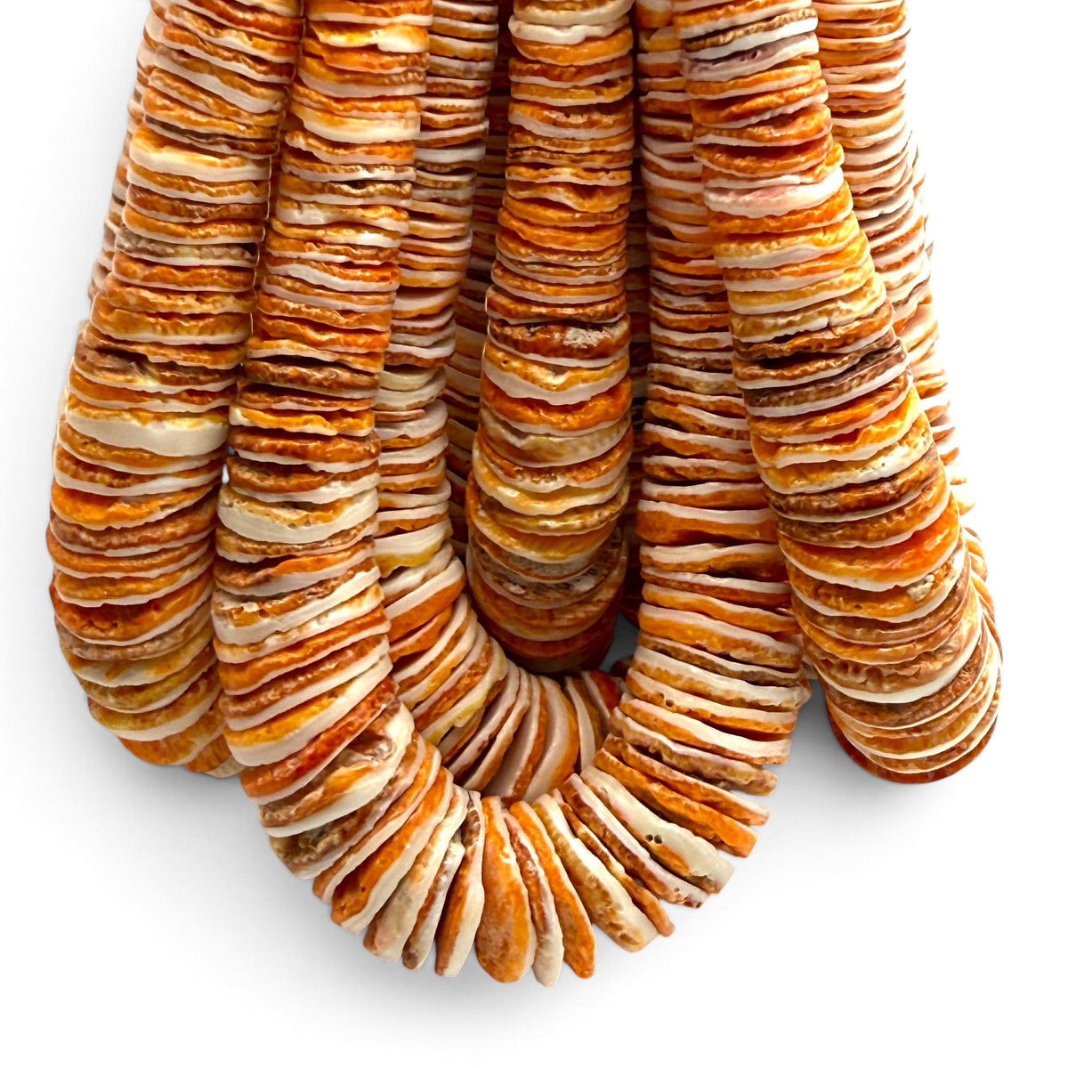 XL GRADUATED Spiny Oyster Shell Beads - Rough-Cut Non Polished - Never Dyed or Color Enhanced - Small Batch Production - Heishi 4-20mm