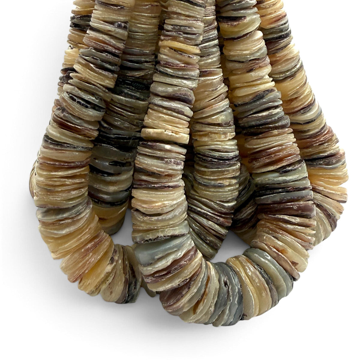 XL GRADUATED Peacock Hammer Shell Beads Indo-Pacific - 100% Natural - Never Dyed or Color Enhanced - Small Batch Production - Heishi 4-20mm