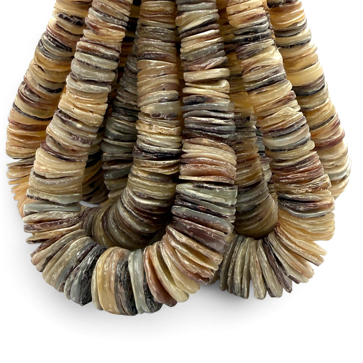 XL GRADUATED Peacock Hammer Shell Beads Indo-Pacific - 100% Natural - Never Dyed or Color Enhanced - Small Batch Production - Heishi 4-20mm