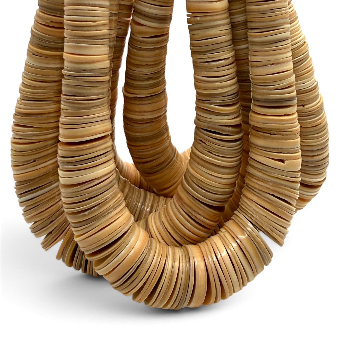 XL GRADUATED Champagne Melo Shell Beads Indo-Pacific - 100% Natural - Never Dyed or Color Enhanced - Small Batch Production - Heishi 4-20mm