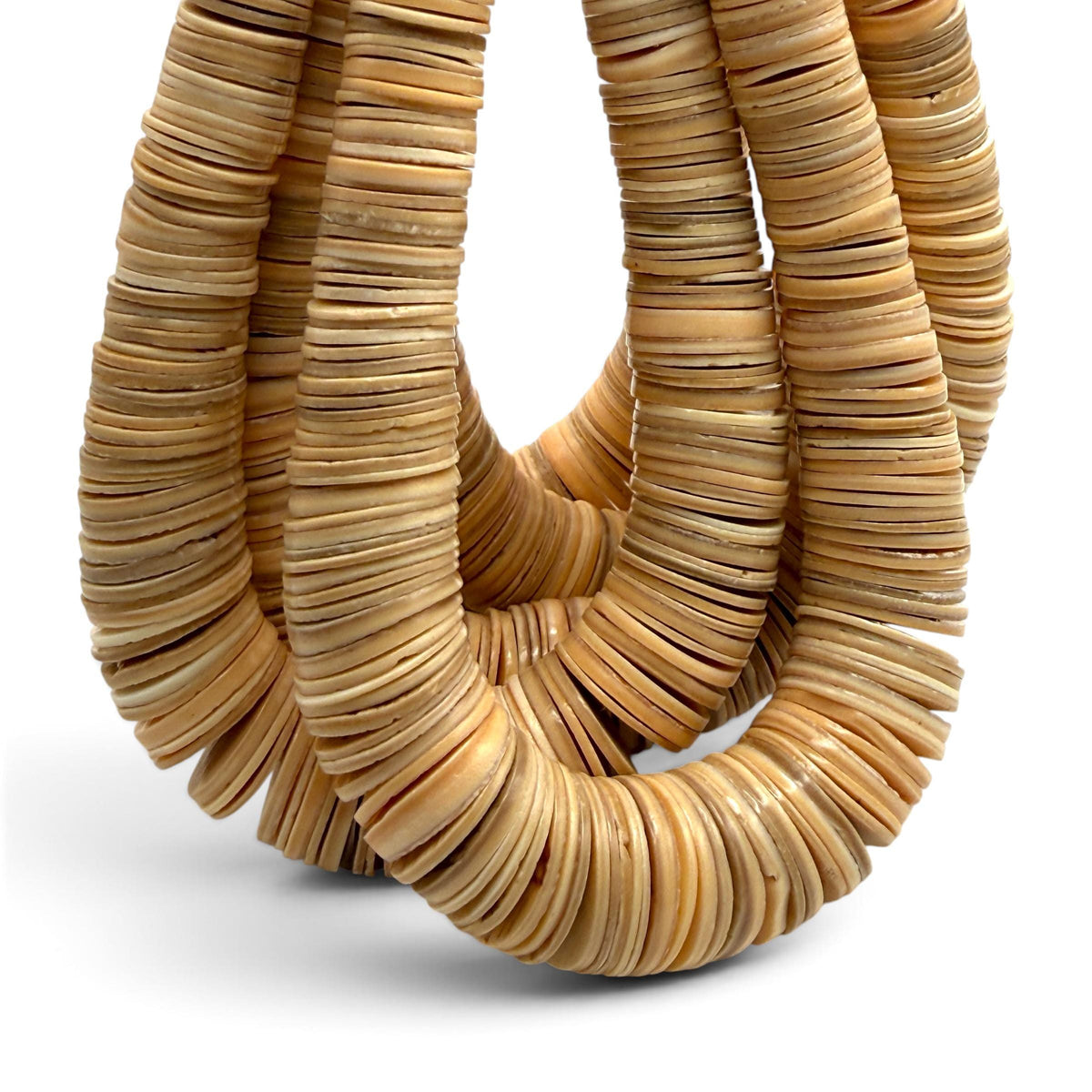 XL GRADUATED Champagne Melo Shell Beads Indo-Pacific - 100% Natural - Never Dyed or Color Enhanced - Small Batch Production - Heishi 4-20mm