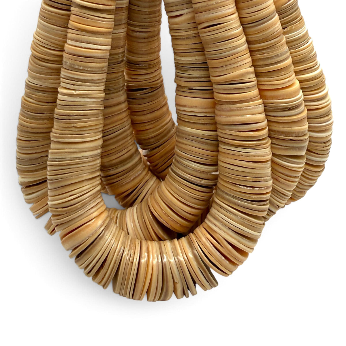 XL GRADUATED Champagne Melo Shell Beads Indo-Pacific - 100% Natural - Never Dyed or Color Enhanced - Small Batch Production - Heishi 4-20mm