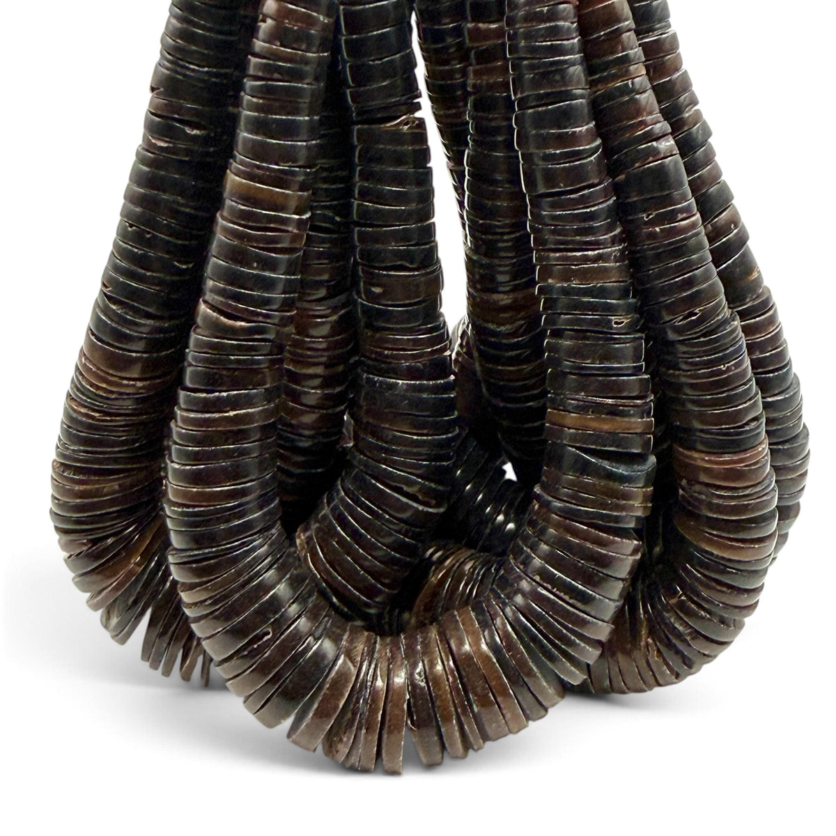 XL GRADUATED Midnight Pen Shell Beads Indo-Pacific - 100% Natural - Never Dyed or Color Enhanced - Small Batch Production - Heishi 4-20mm