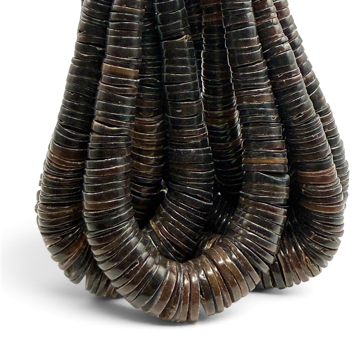 XL GRADUATED Midnight Pen Shell Beads Indo-Pacific - 100% Natural - Never Dyed or Color Enhanced - Small Batch Production - Heishi 4-20mm