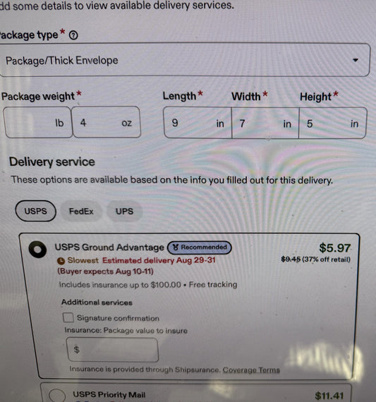 USPS Reshipping postage (Alan)