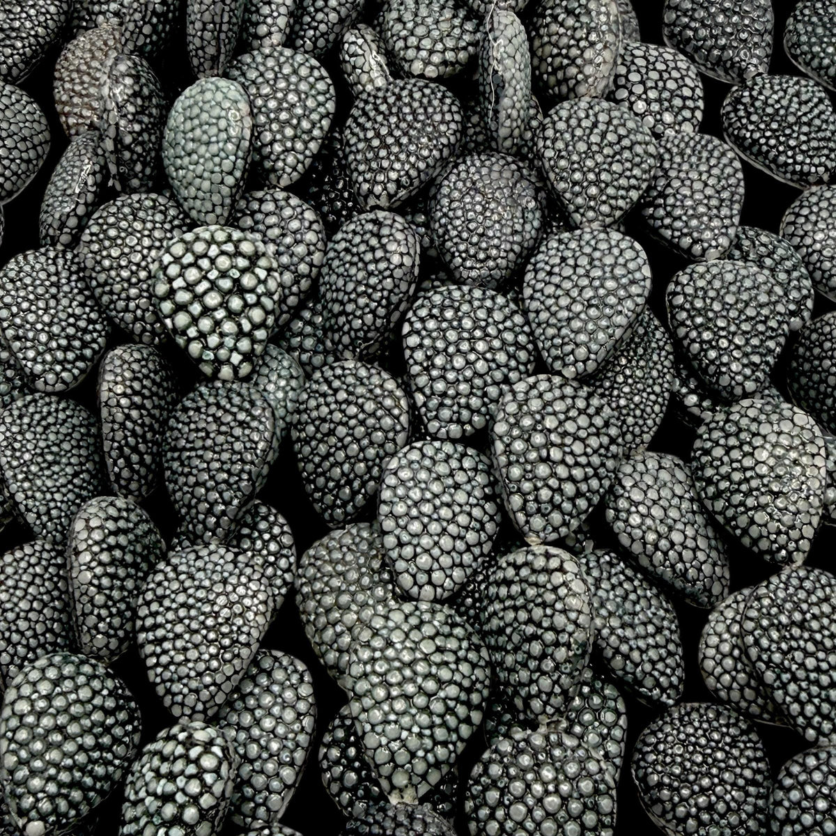 Real STINGRAY Beads - Incredible Pearl Texture Leather - Never Dyed or Color Enhanced - Small Batch Production - Teardrop 15X20mm (11 Beads)