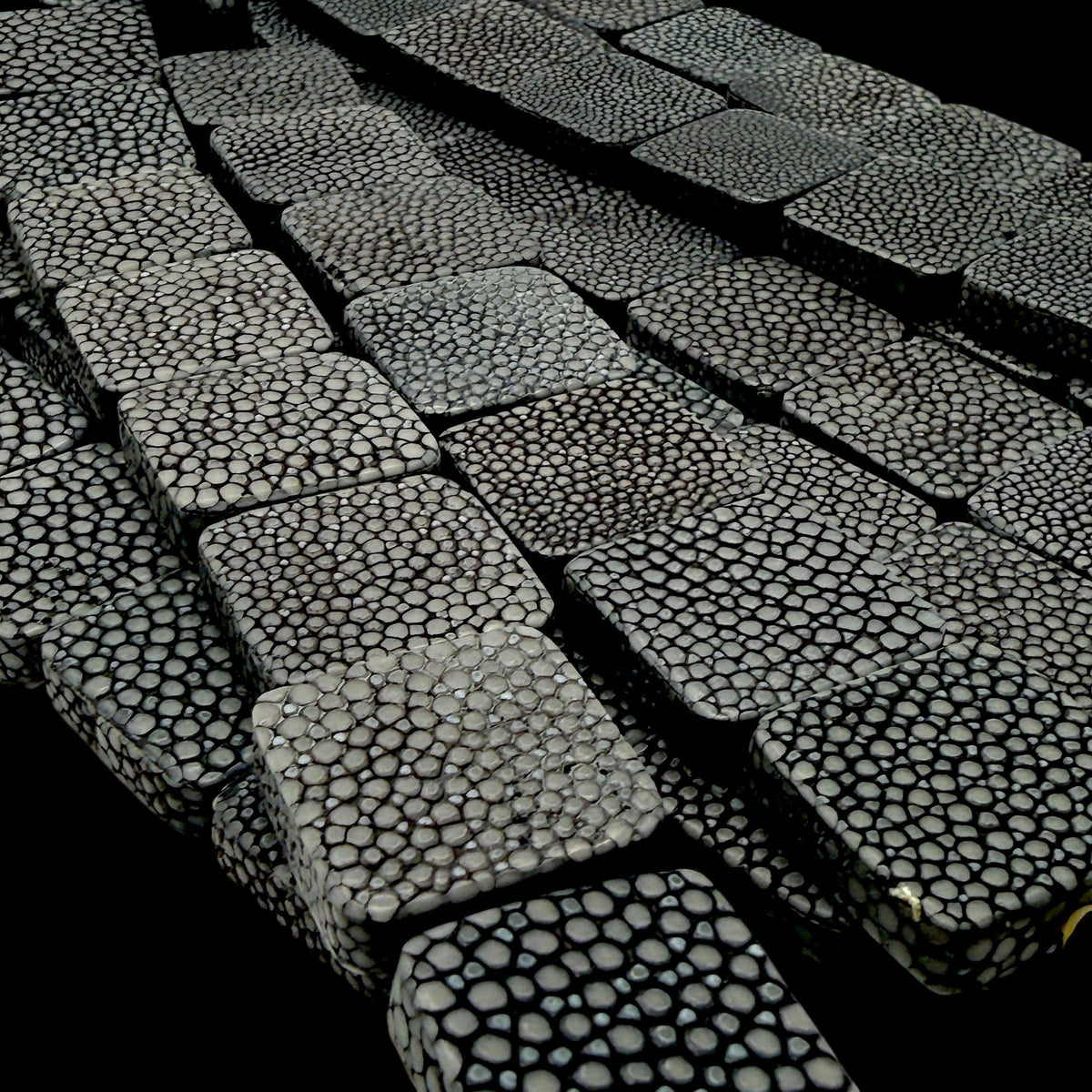 Real STINGRAY Beads - Incredible Pearl Texture Leather - Never Dyed or Color Enhanced - Small Batch Production - Flat Square 20mm (10 Beads)