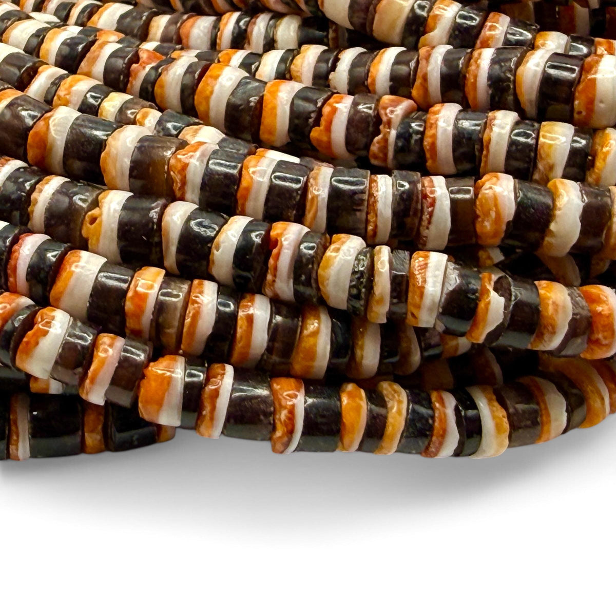 Spiny Oyster Shell & Black Tahitian Shell Mixed Beads - Never Dyed or Color Enhanced - Small Batch Production - Men’s Jewelry - 5mm