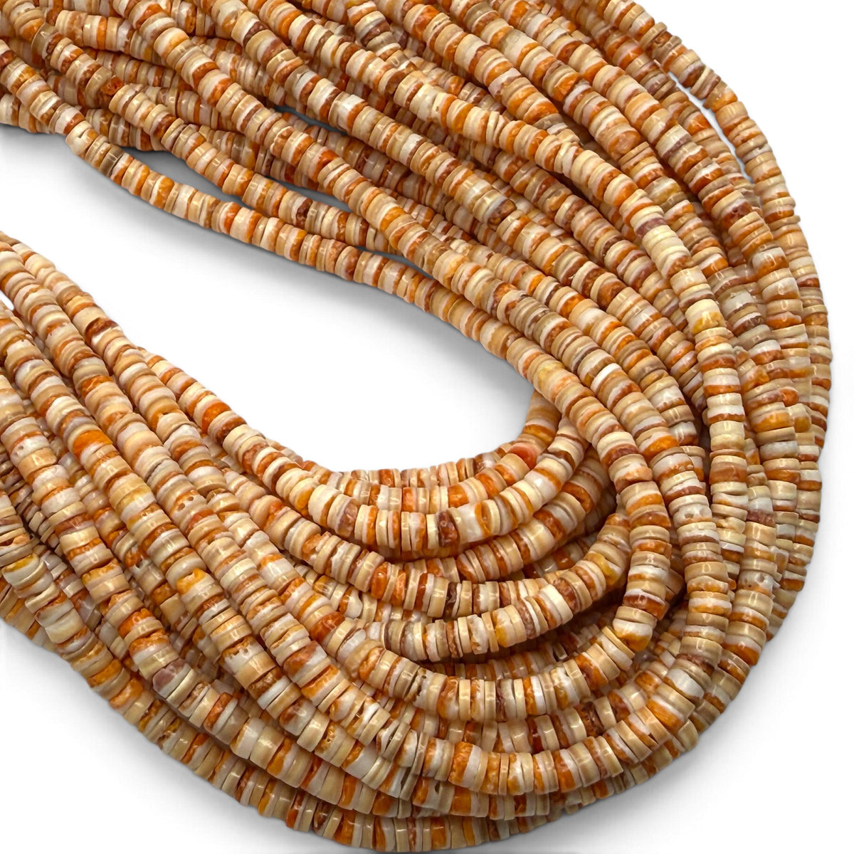 Spiny Oyster Shell & Pacific Melo Shell Mixed Beads - Never Dyed or Color Enhanced - Small Batch Production -  Mens Jewelry - 5mm