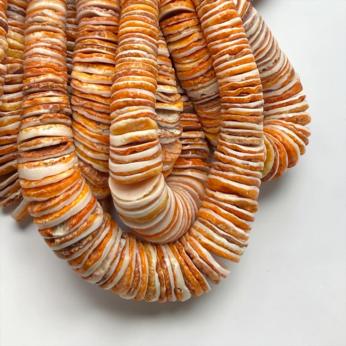 XL GRADUATED Spiny Oyster Shell Beads - Rough-Cut Non Polished - Never Dyed or Color Enhanced - Small Batch Production - Heishi 4-20mm