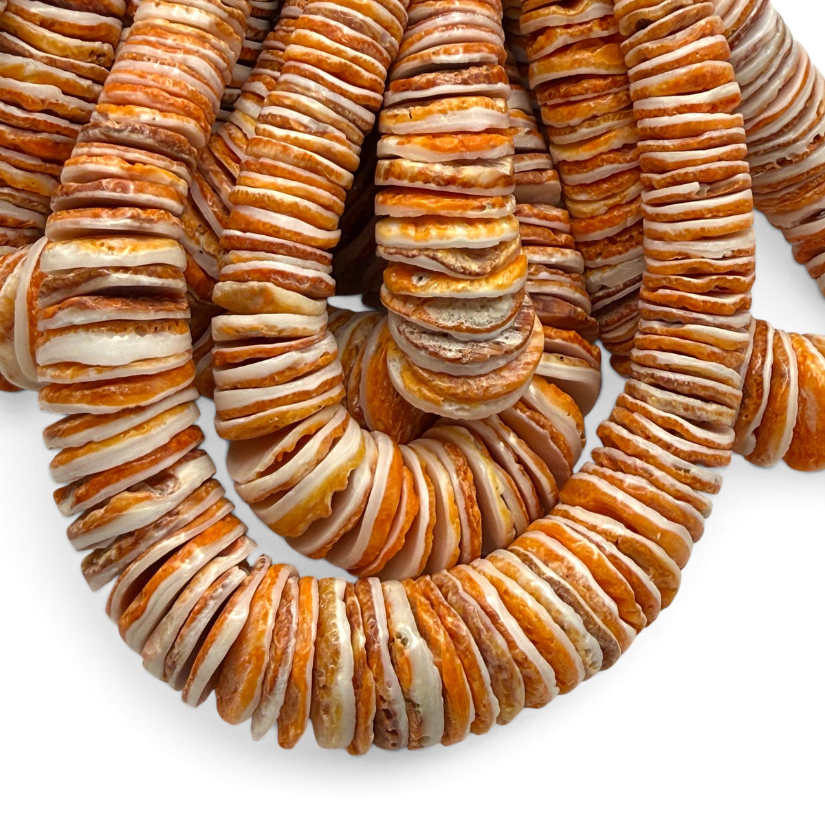 XL GRADUATED Spiny Oyster Shell Beads - Rough-Cut Non Polished - Never Dyed or Color Enhanced - Small Batch Production - Heishi 4-20mm