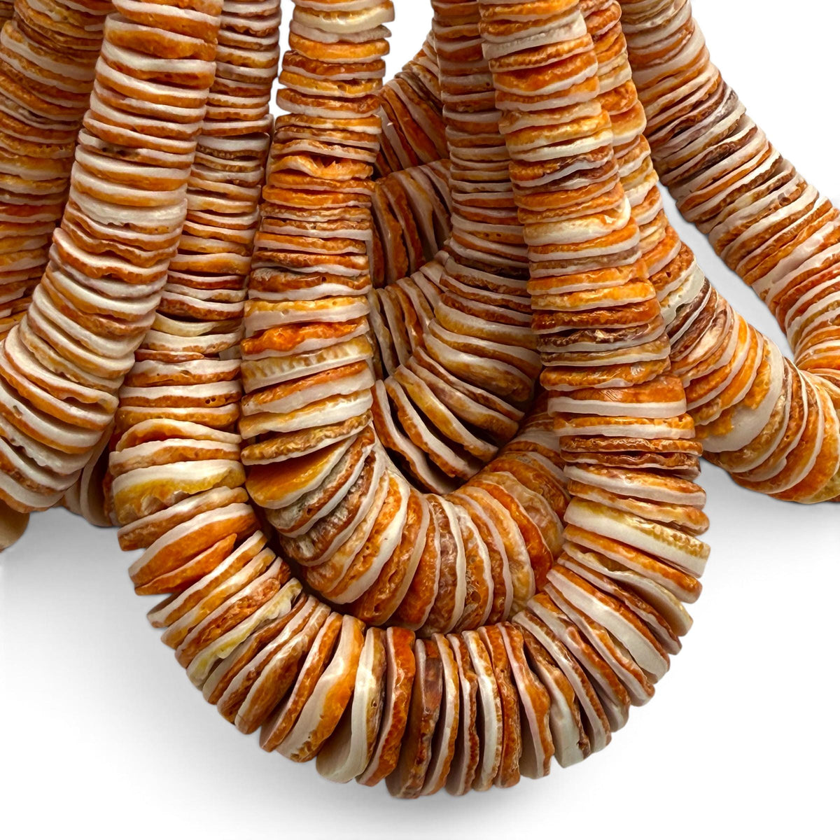 XL GRADUATED Spiny Oyster Shell Beads - Rough-Cut Non Polished - Never Dyed or Color Enhanced - Small Batch Production - Heishi 4-20mm