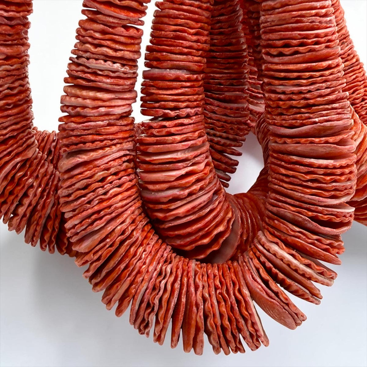 XL Graduated Red Scallop Shell Beads - Indo Pacific Region - Never Dyed or Color Enhanced - Small Batch Production - Heishi 4-20mm
