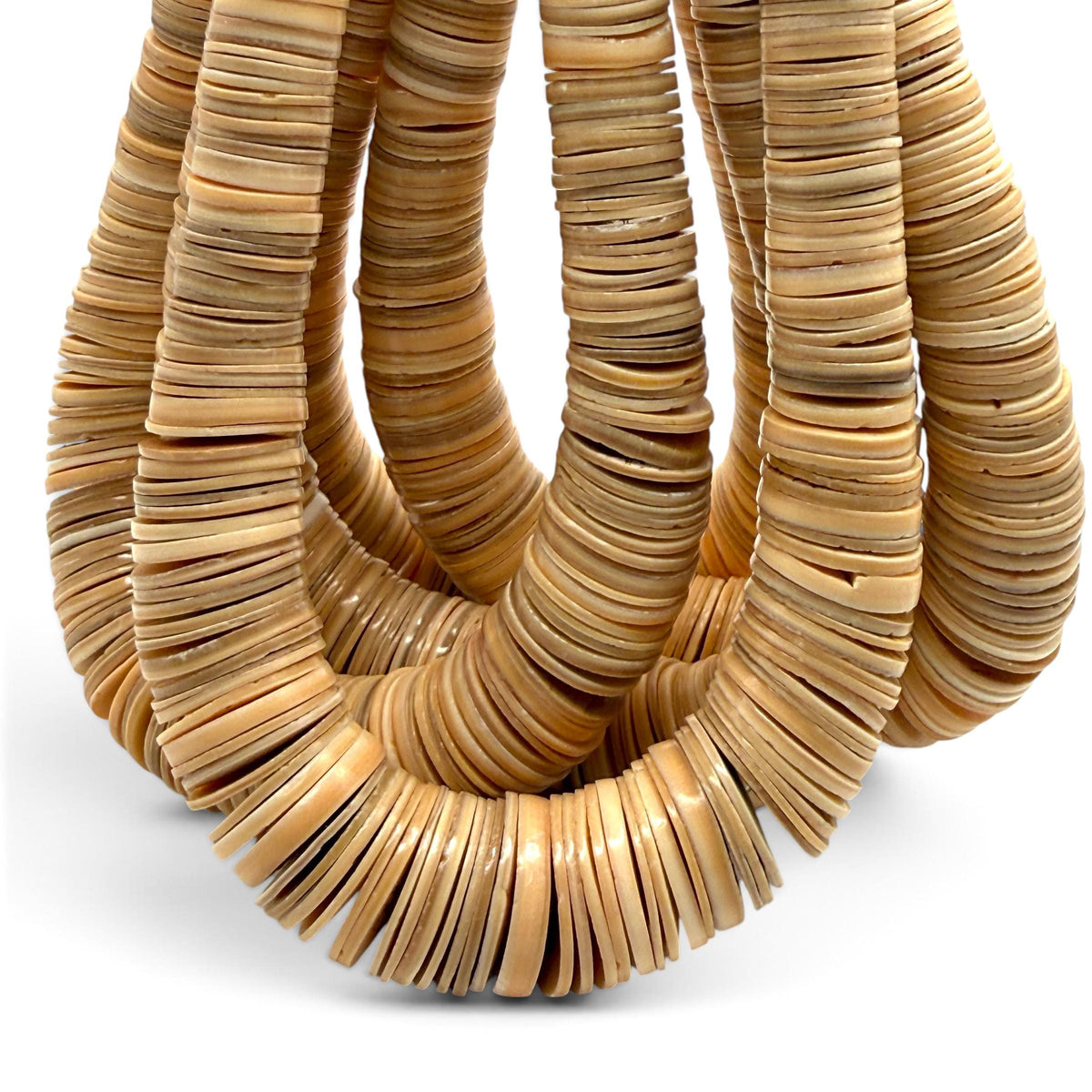 XL GRADUATED Champagne Melo Shell Beads Indo-Pacific - 100% Natural - Never Dyed or Color Enhanced - Small Batch Production - Heishi 4-20mm