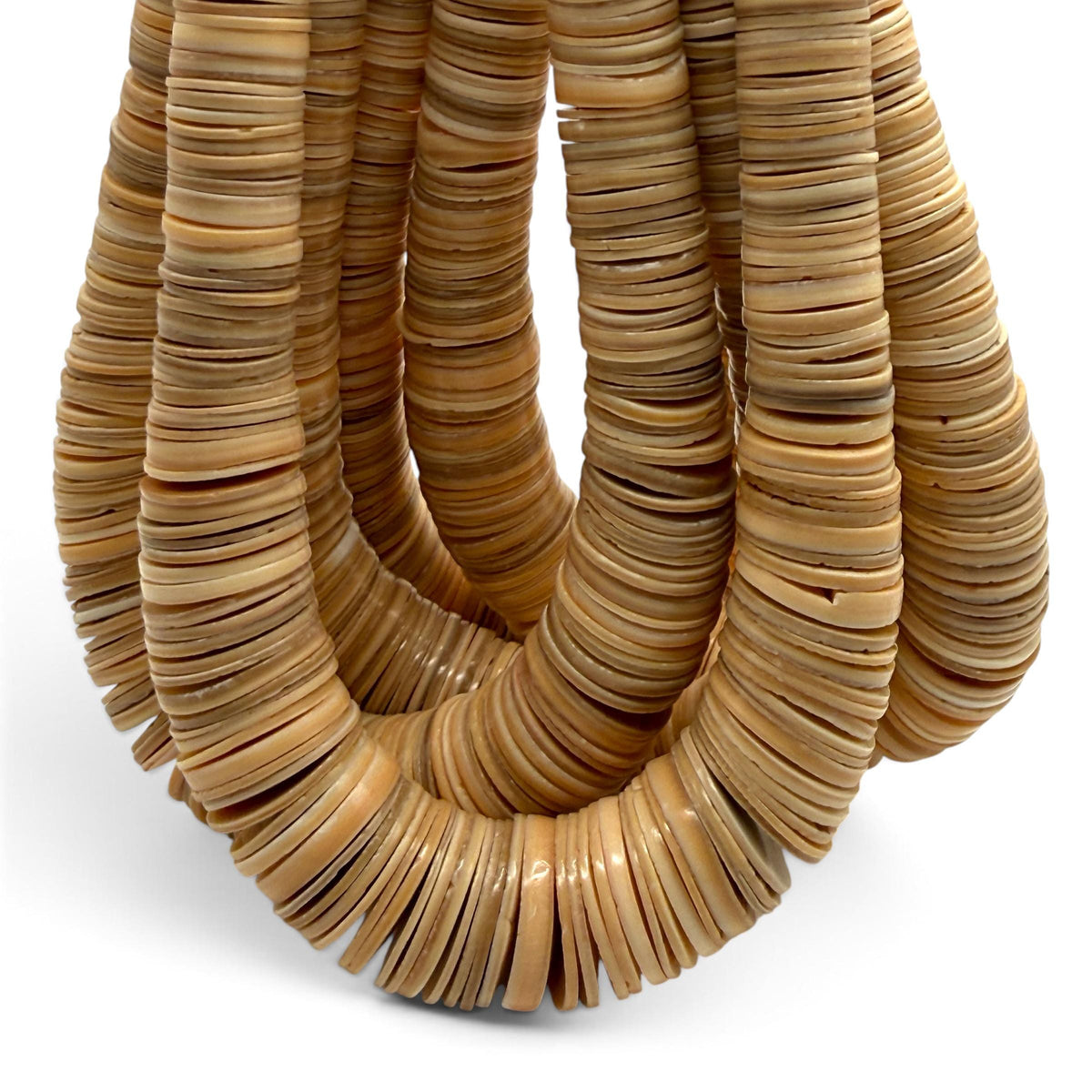XL GRADUATED Champagne Melo Shell Beads Indo-Pacific - 100% Natural - Never Dyed or Color Enhanced - Small Batch Production - Heishi 4-20mm